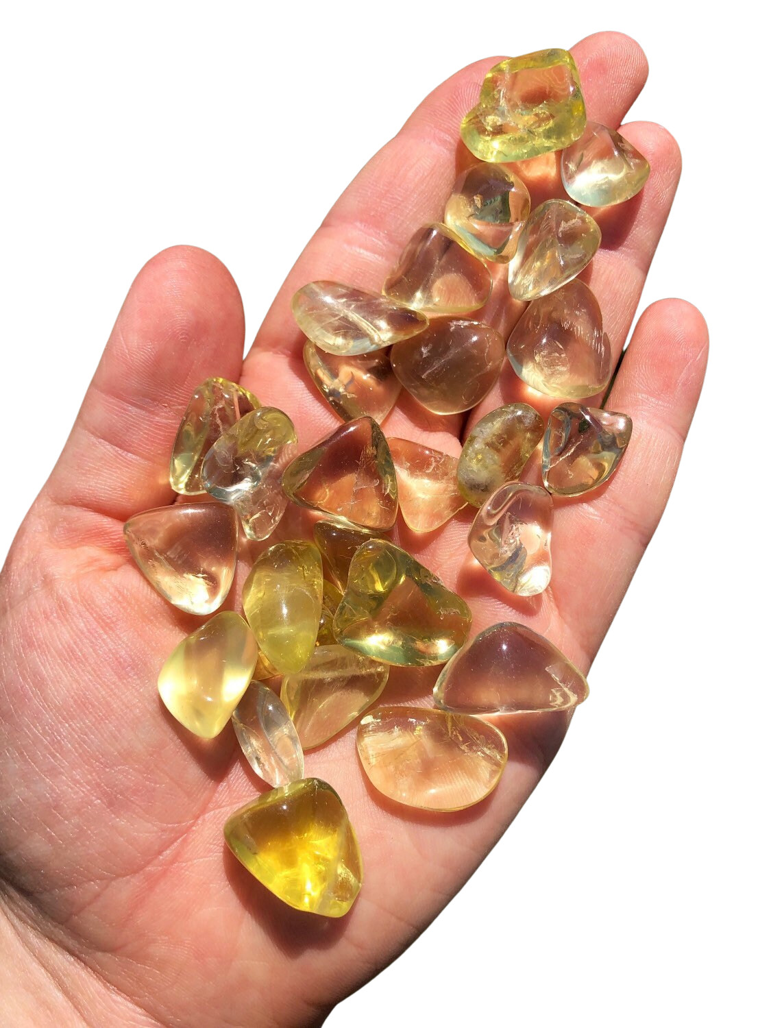 Lemon Quartz Tumbled Stone, Natural Lemon Quartz Crystal from Brazil