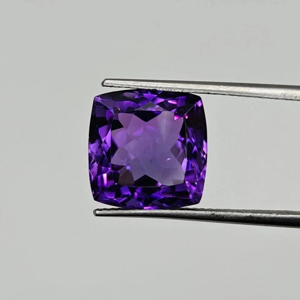 Natural Certified 9.55 Ct+ Amethyst Cushion Shape Amazing look Loose Gemstone