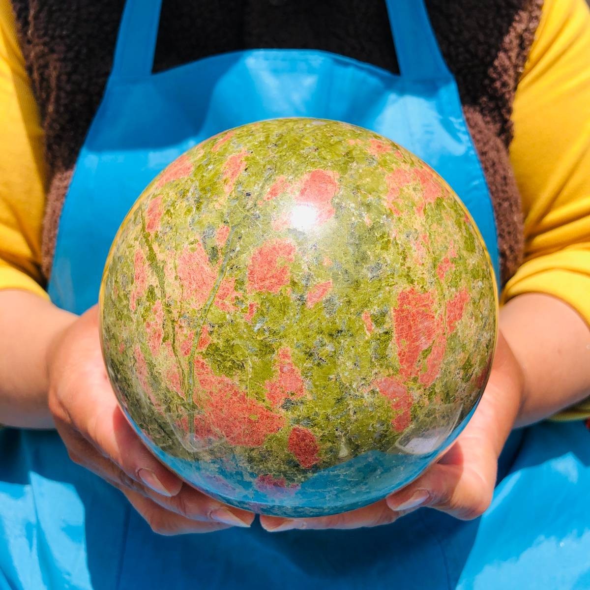 7.12LB Natural flower green treasure ball Sphere Crystal Healing Decor Ball