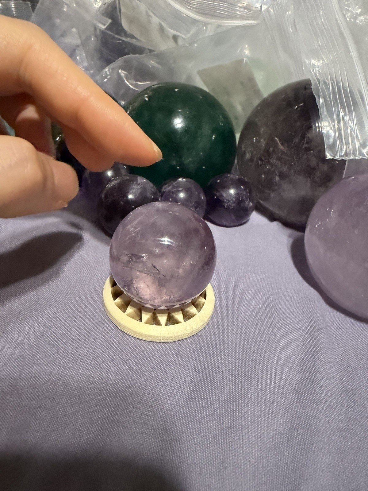 30mm Lavender Amethyst Sphere Clarity Purple Crystal Rainbow Meditation Healing