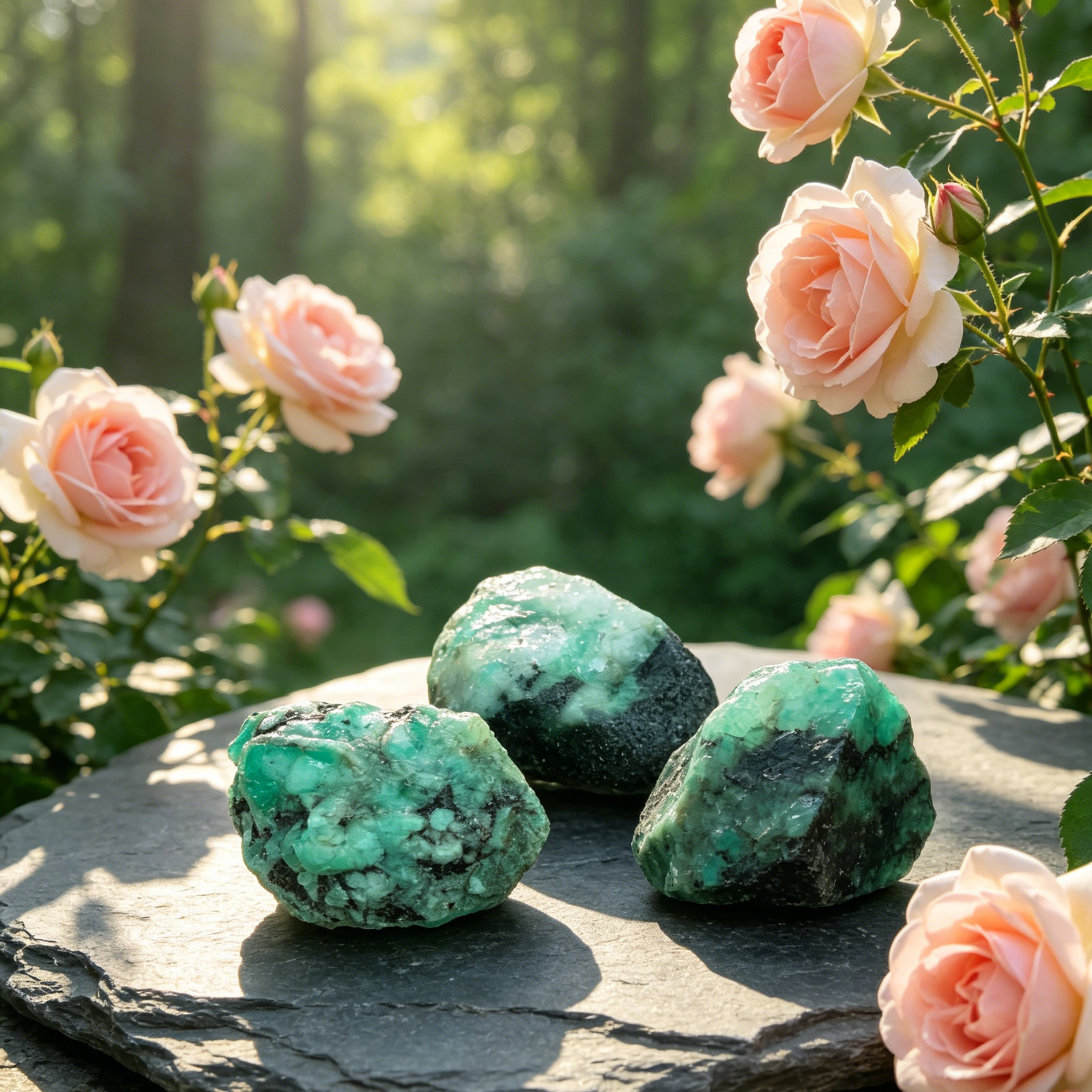 2PC Natural Emerald Rough Specimen Raw Gemstone Crystal Healing Mineral Gift