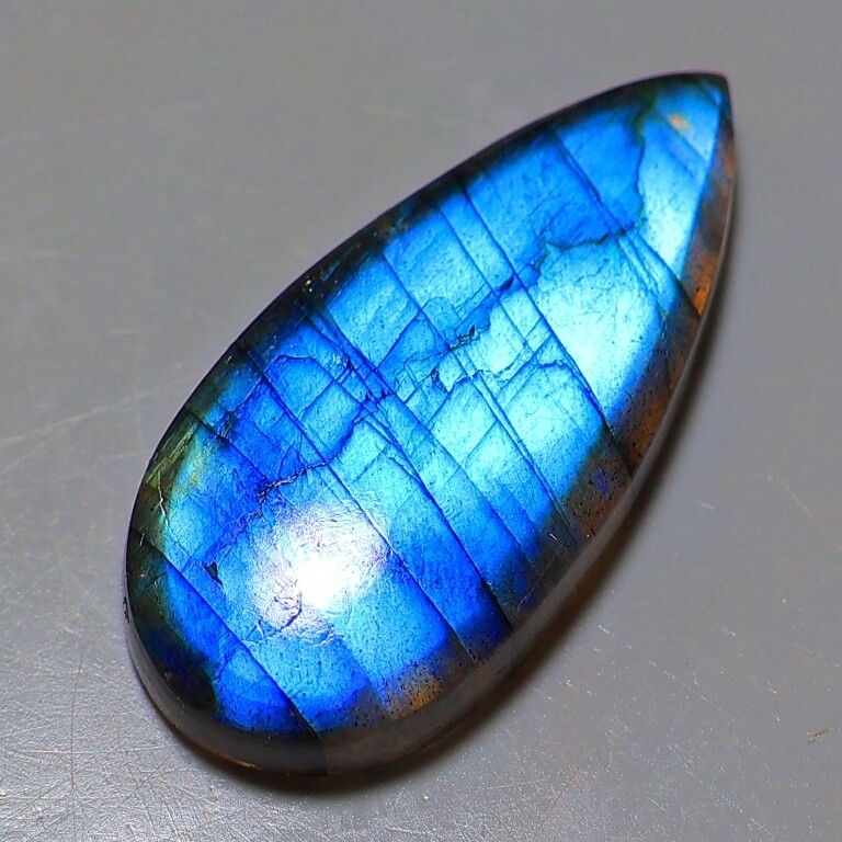 Natural Labradorite Pear , 0.5″- 4″ High Purple Multi Flash, Pick a Size