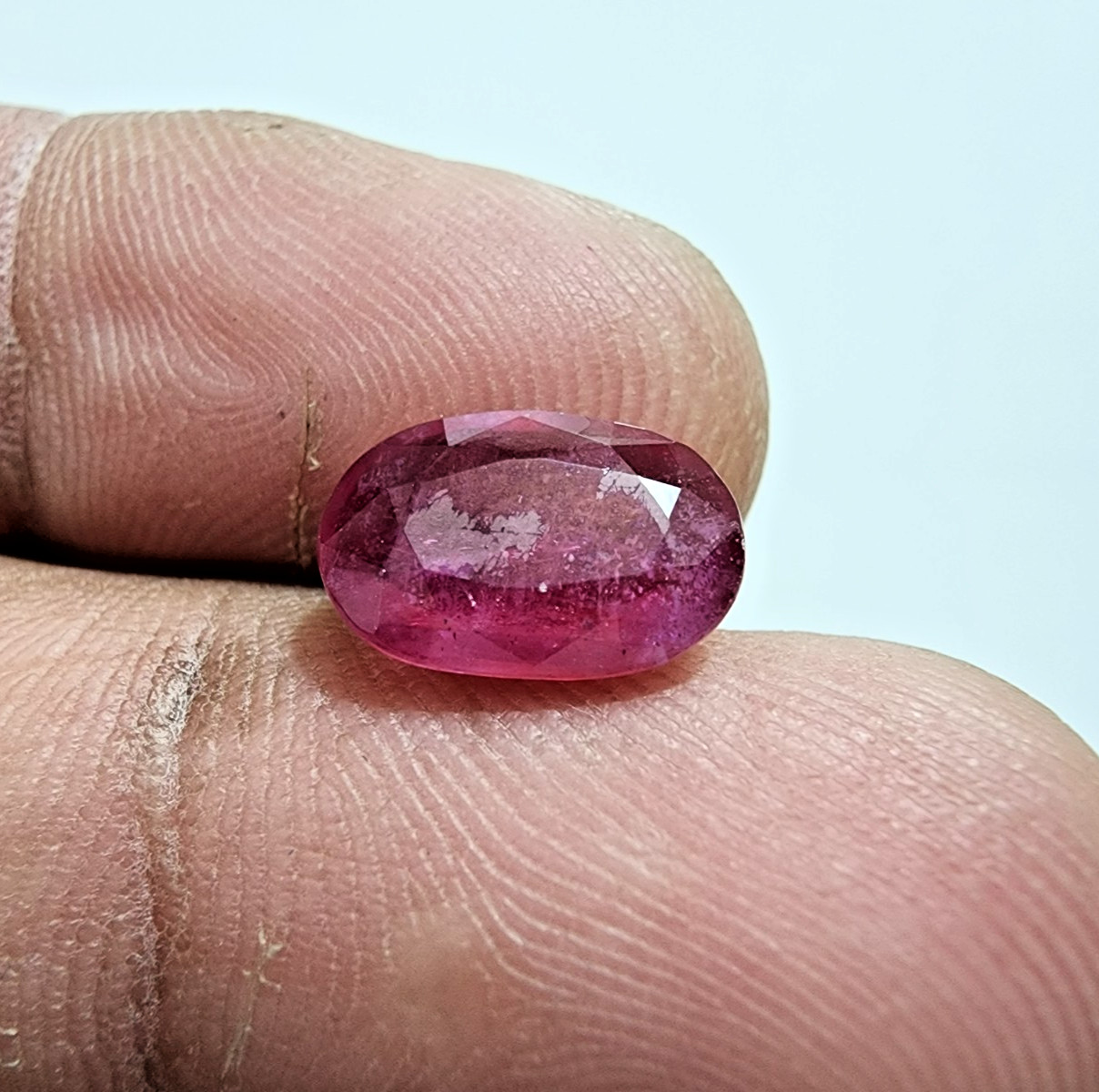 4.20 Crt Awesome Rare Blood Red Ruby Faceted Oval Cut Gemstone Jewelry For Ring