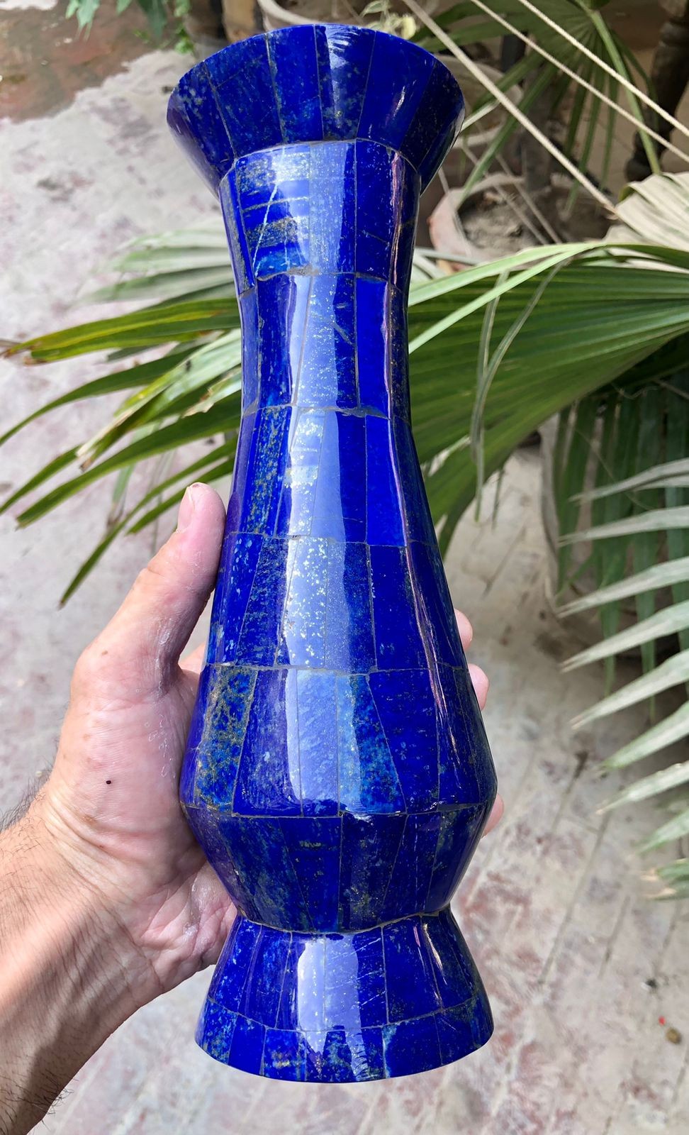 1.11 kg very Beautiful Natural Lapis lazuli Vase Excellent Deep Blue Color . Afg