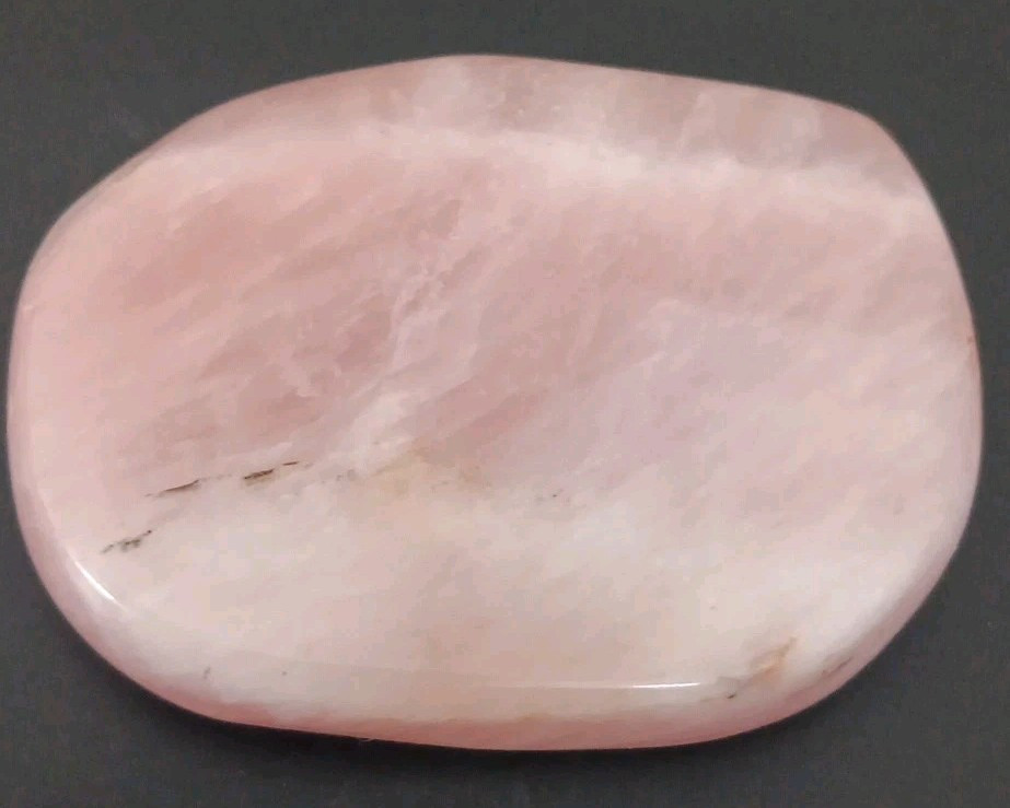 Rose Quartz Cabochon Shaped Polished White Stripe Display Or Cabochon