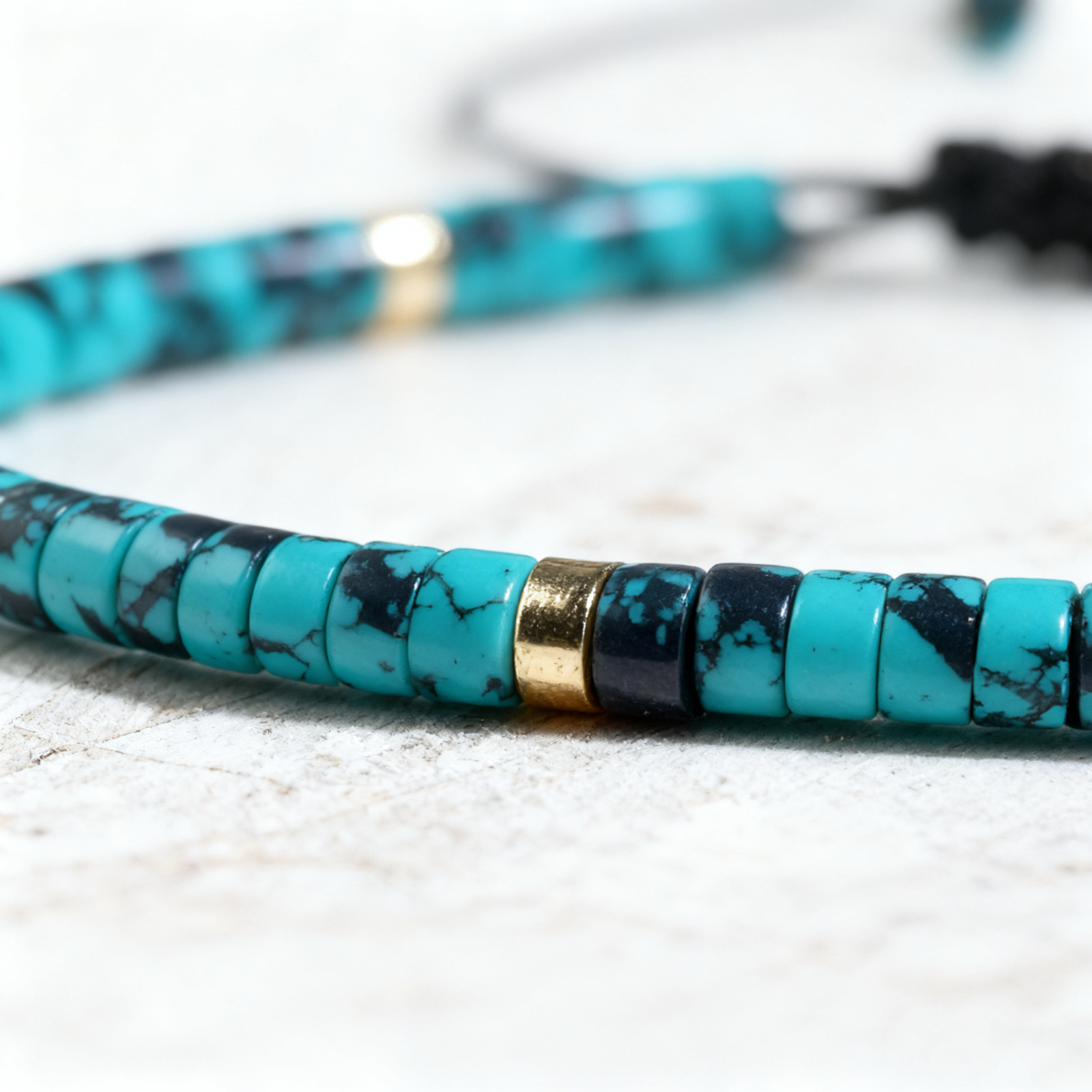 Turquoise Beaded Bracelet, Natural Gemstone Jewelry, Protection & Healing Gift