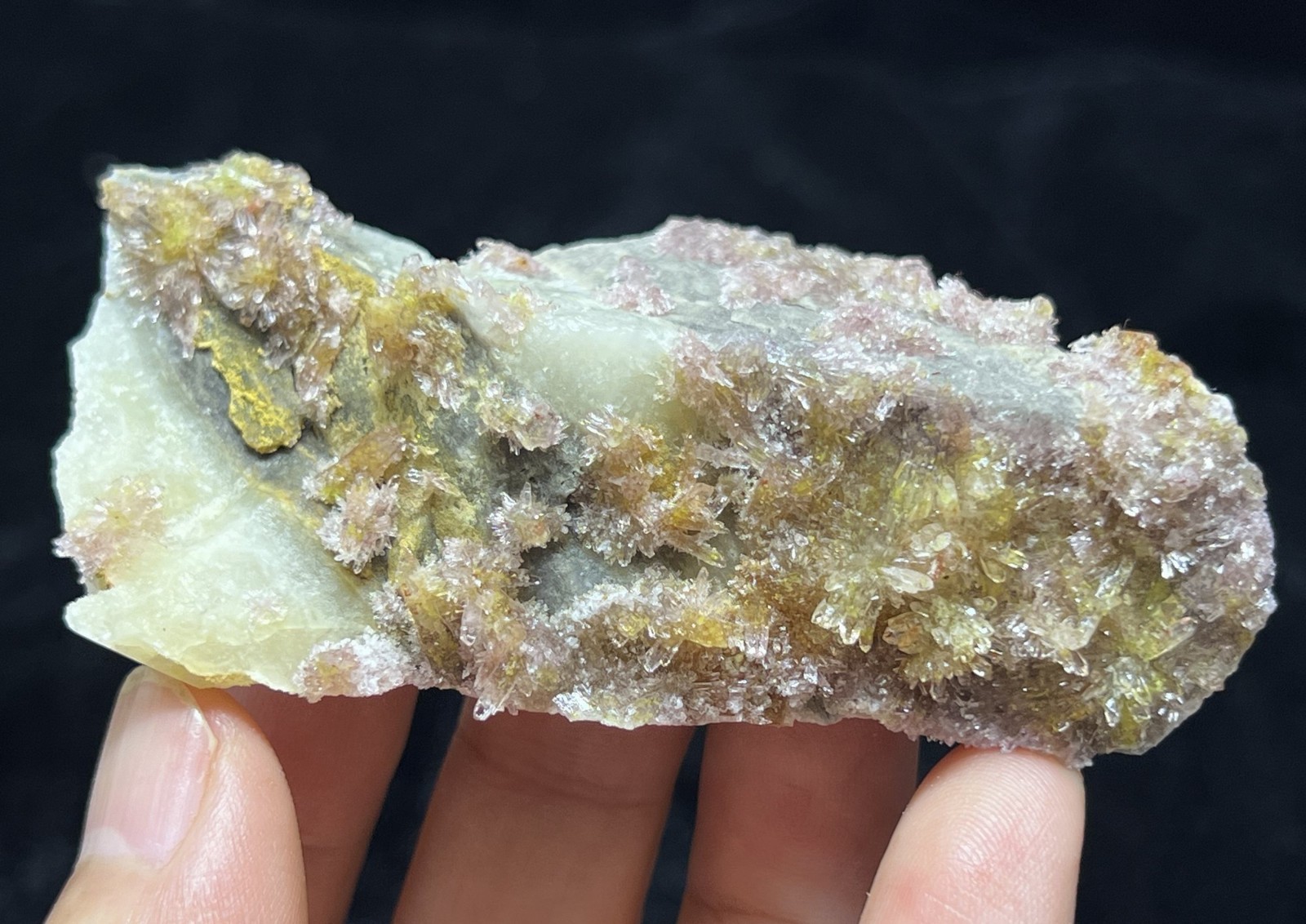 75mm Light Purple Creedite cluster on matrix, NEW FIND Natural Mineral Specimen