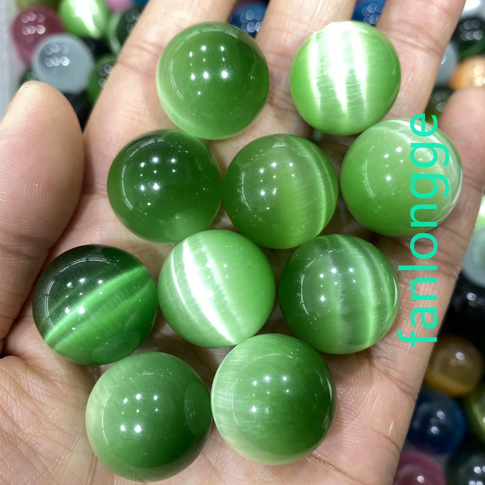 5pc Wholesale Cat’s eye Ball Quartz Crystal Sphere Gem Healing 20mm