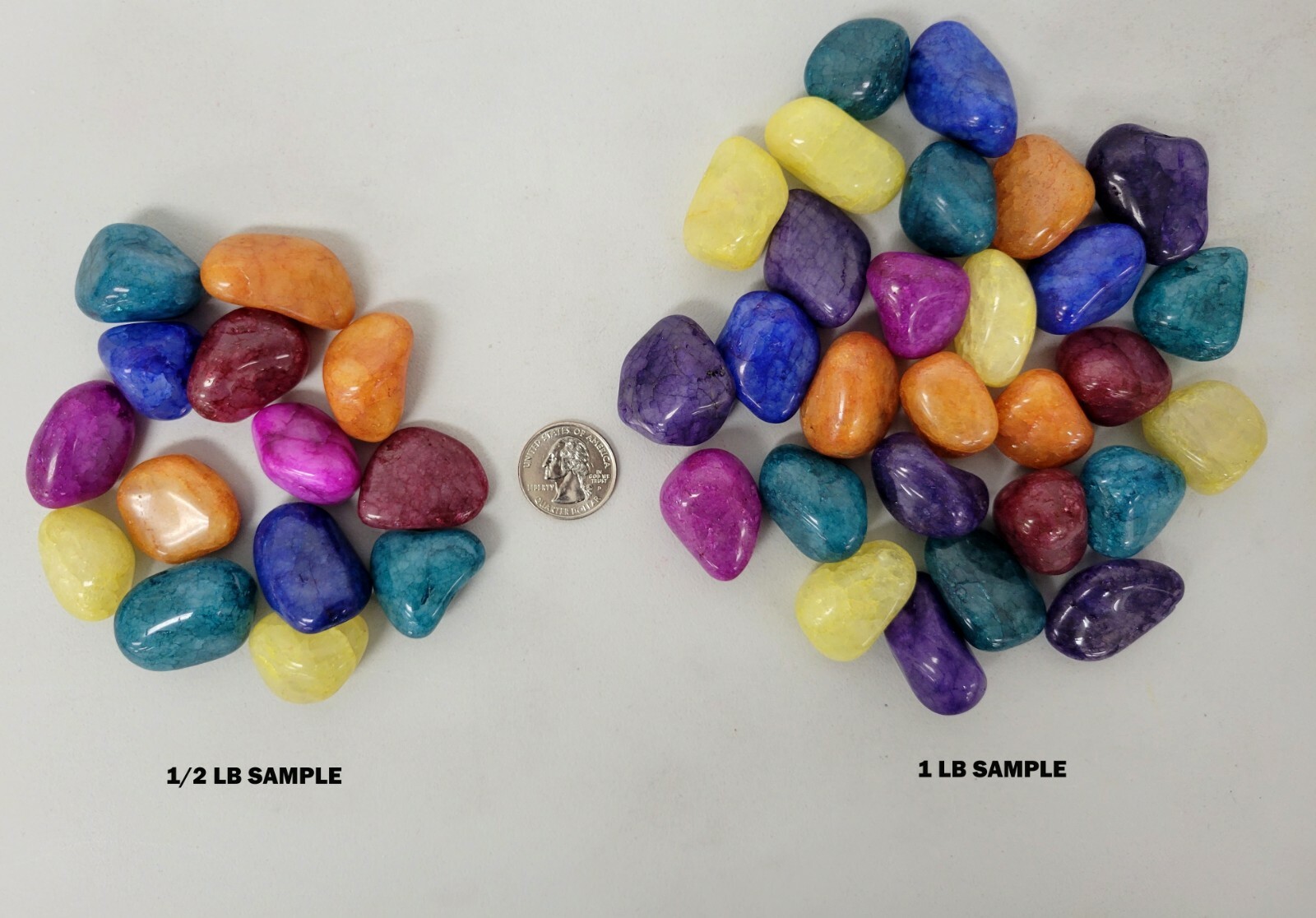Tumbled Crackle Quartz Stones Colorful Crystal Bulk Assorted Polished Gemstones