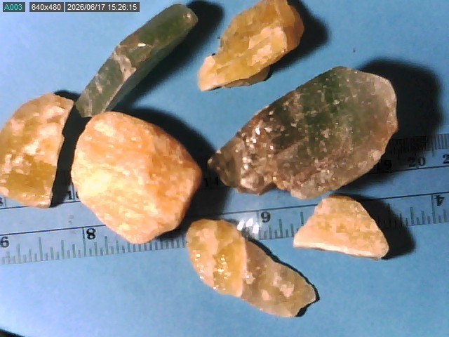 CALCITE SPECIMENS MIXED COLOR & SIZES LOT FROM UNKNOWN LOT #D124
