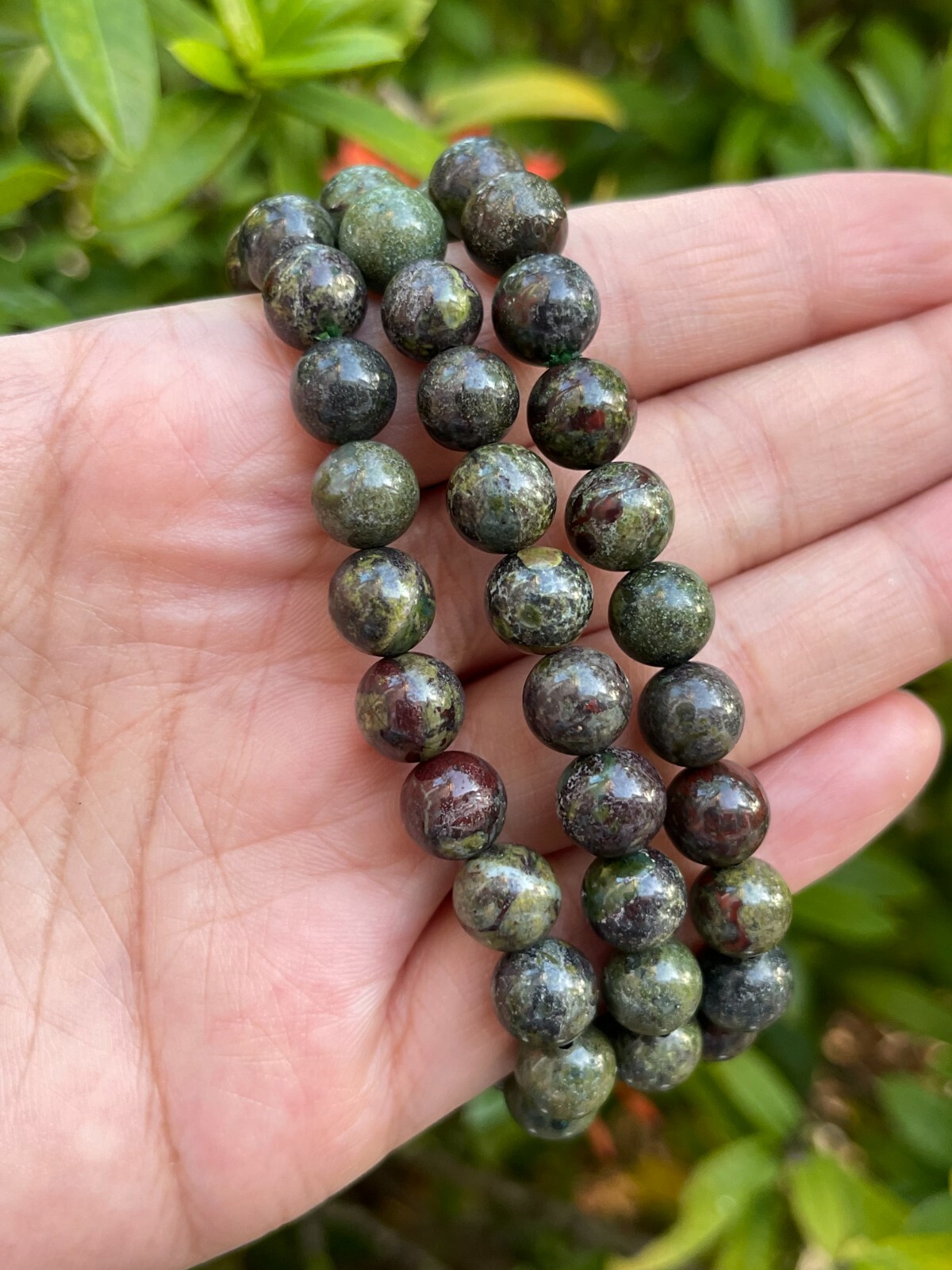 Grade A++ Dragons Blood Jasper Bead Bracelet 8mm, Genuine Gemstone Bracelet