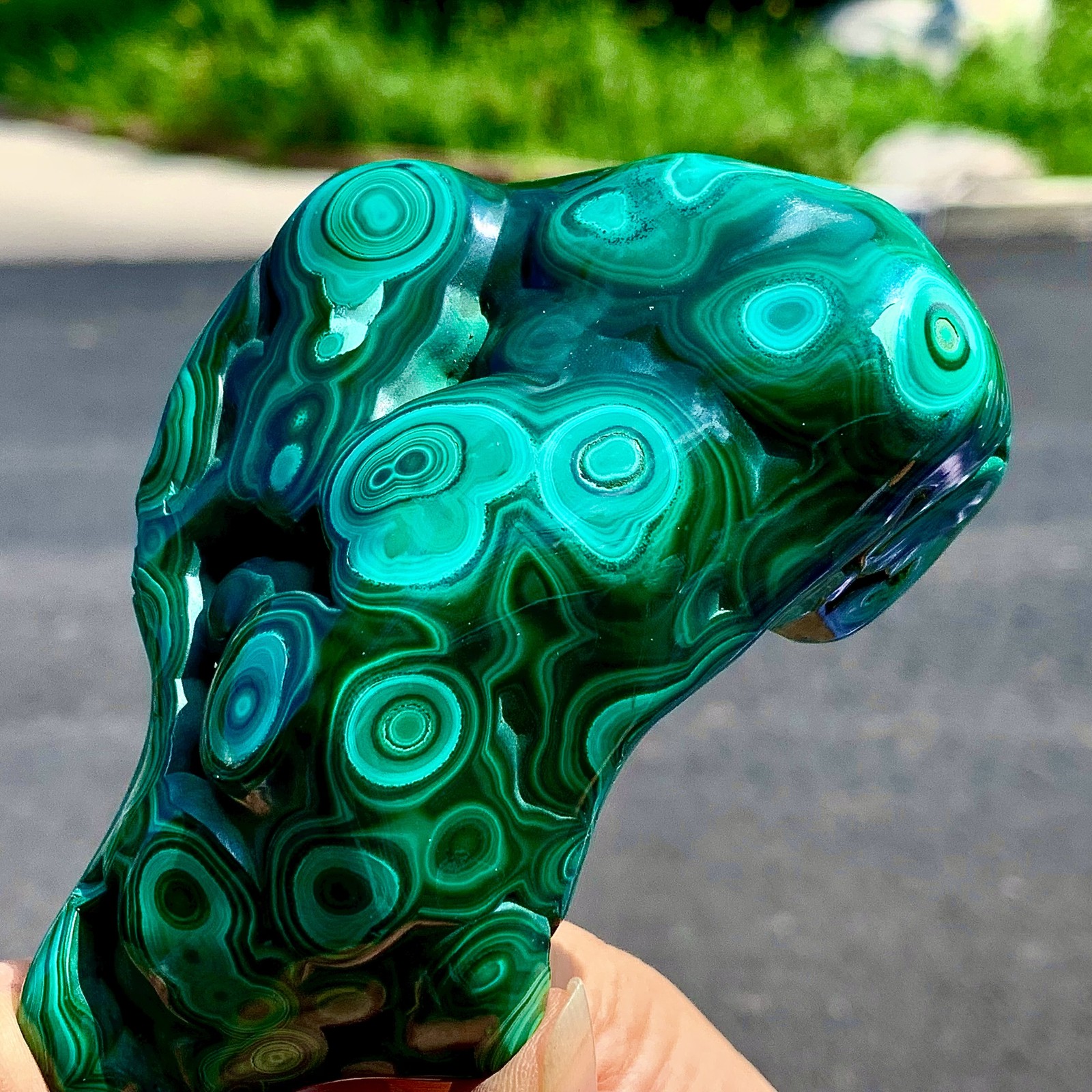 266G Natural glossy Malachite transparent cluster rough mineral sample