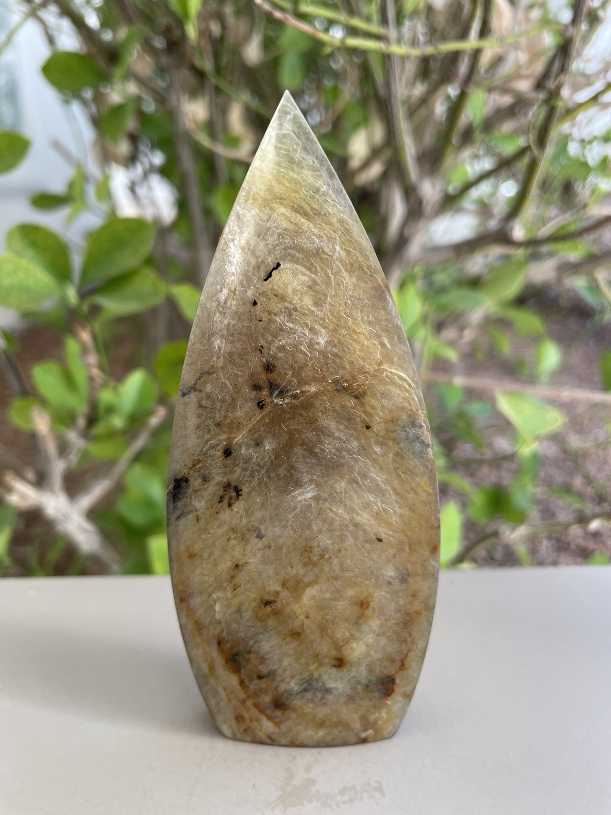 Golden Mica Crytal/Gemstone Teardrop Freeform 123G 4 3/4″ x 2″