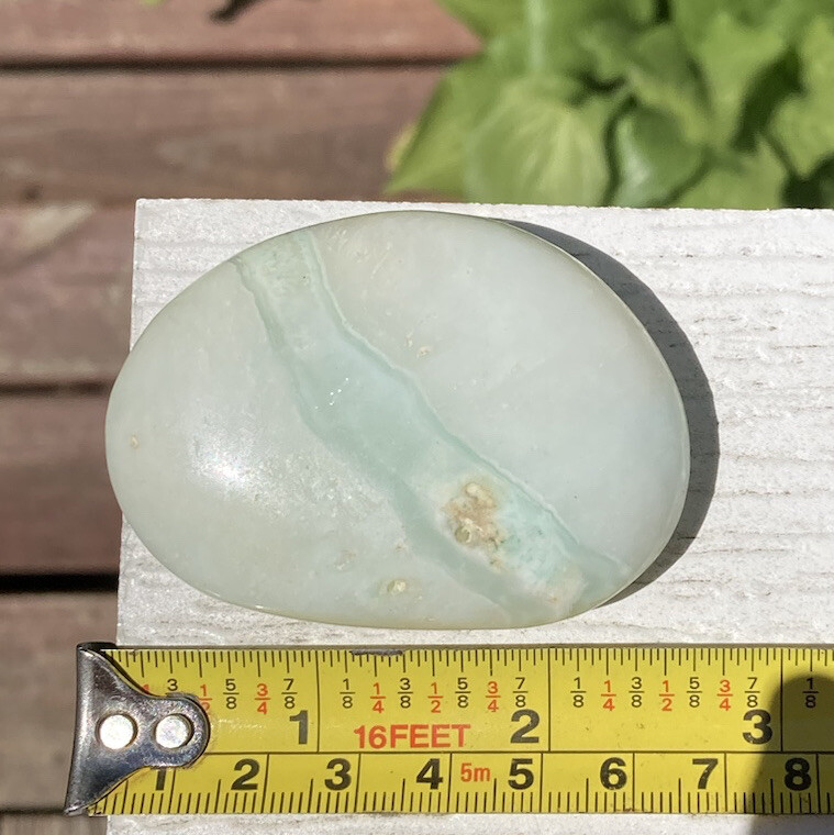 Handmade Polished BLUE ARAGONITE Healing Crystal Palm Stone KIPUSHI CONGO 2.4″