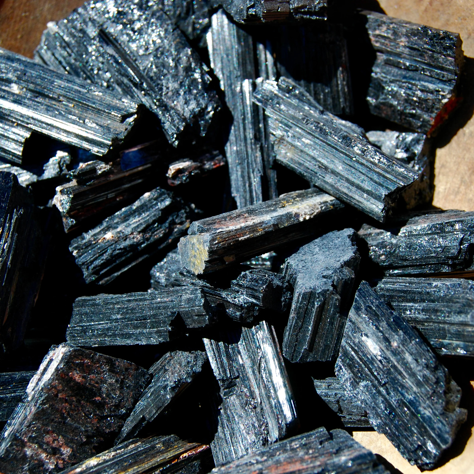 Raw Black Tourmaline Crystals, Brazil