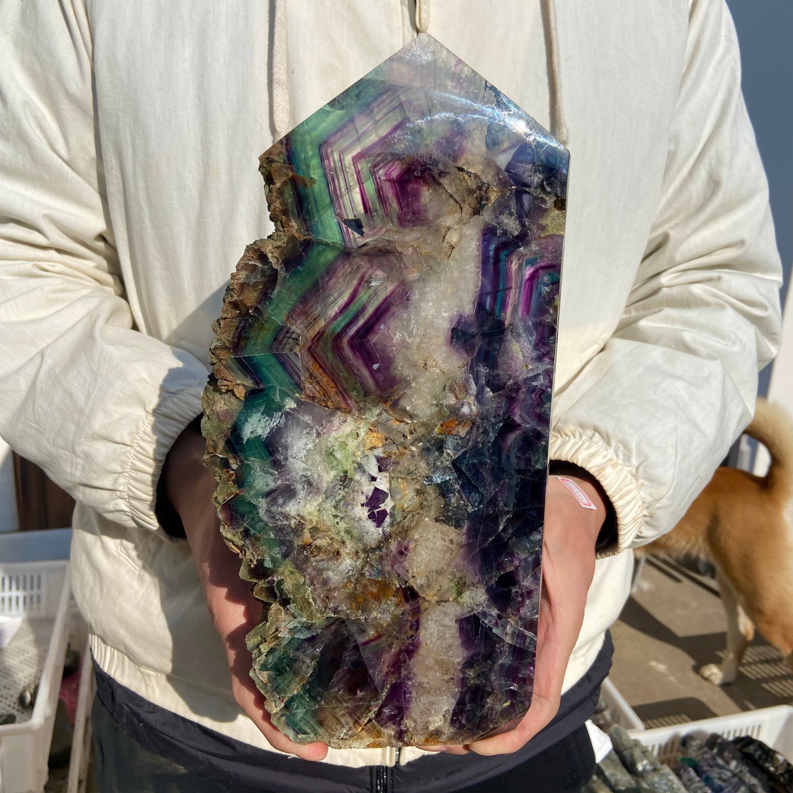 5.8lb Natural Colourful Fluorite Crystal Point Rough slices specimens Healing