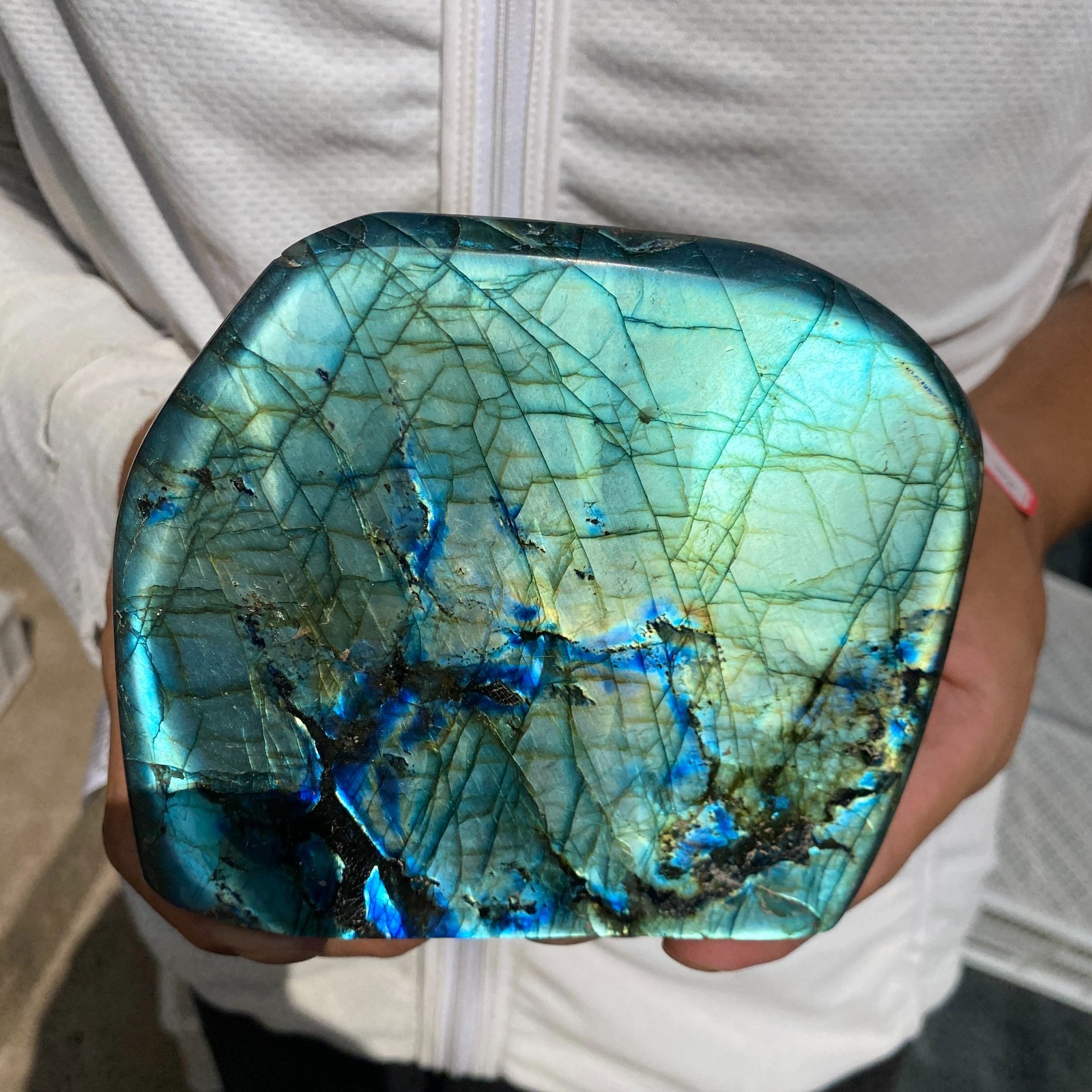 3.1lb Natural colorful labradorite crystal free form rough mineral specimen