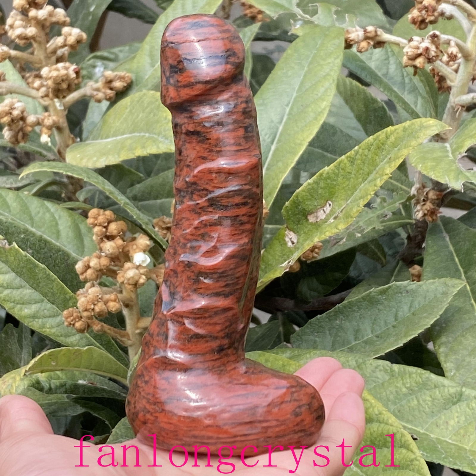 6in Wholesale Natural Red llanite male penis Quartz Crystal Carved Figurines 1pc