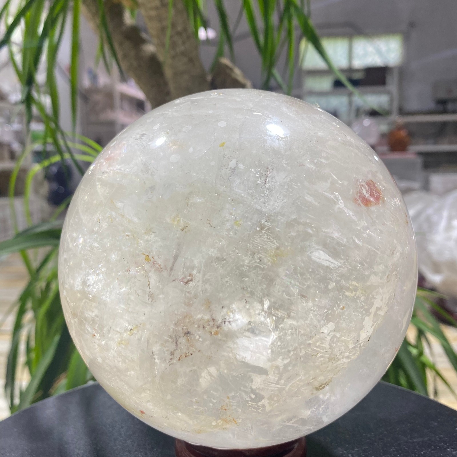7.05LB white crystal transparent quartz crystal ball Reiki repair