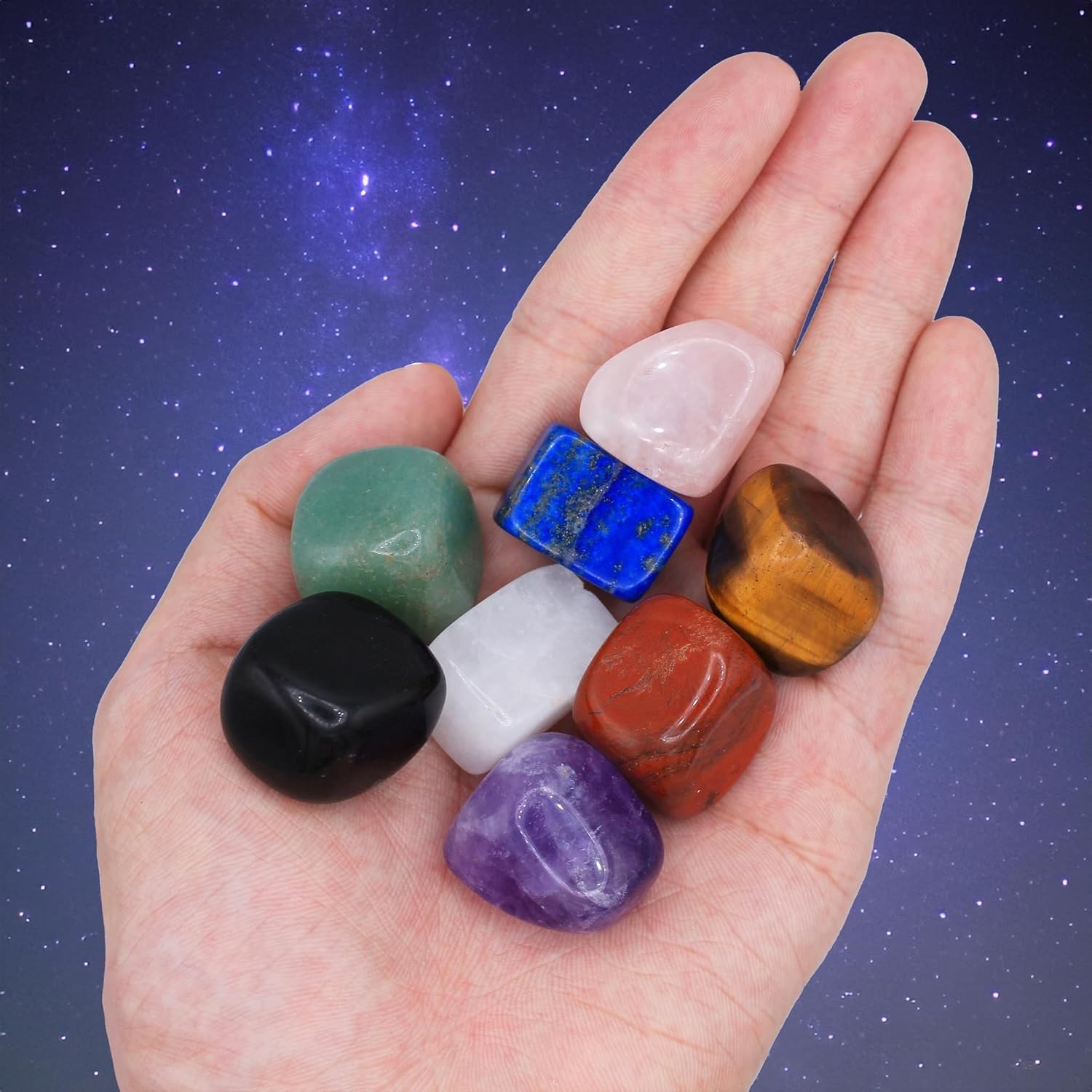 Healing Chakra Stone Set of 8 – Tumbled Crystals for Meditation and Protection