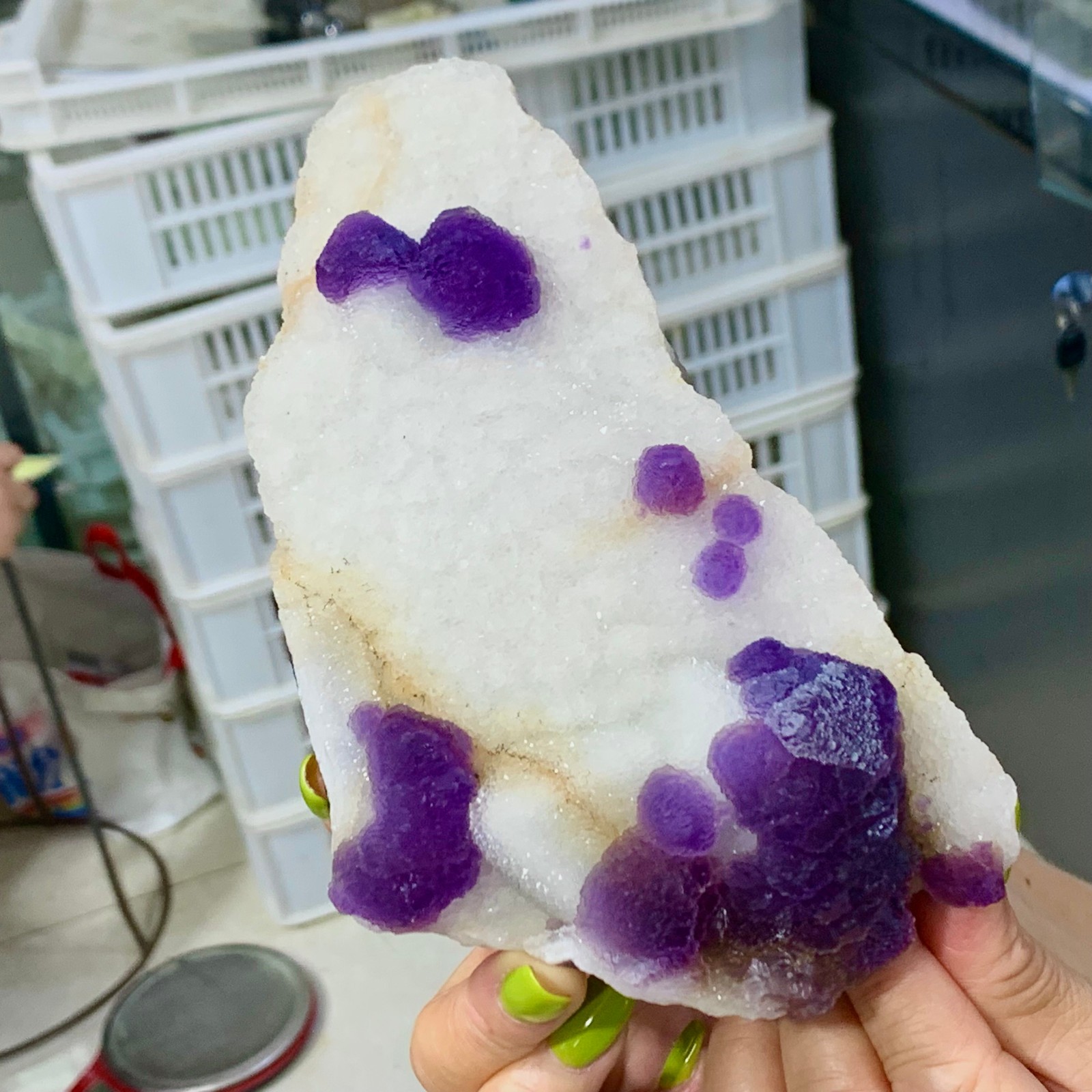 1.68LB Natural Purple fluorite spherical mineral crystal sample/Chengde, Hebei