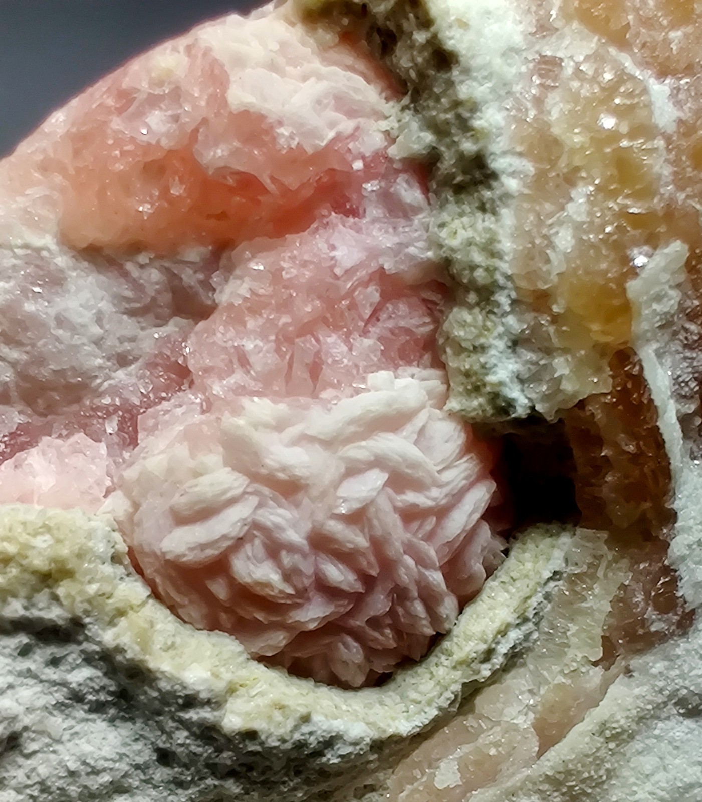 Rhodochrosite with crystals and banding. Capillitas, Argentina. 185 grams.