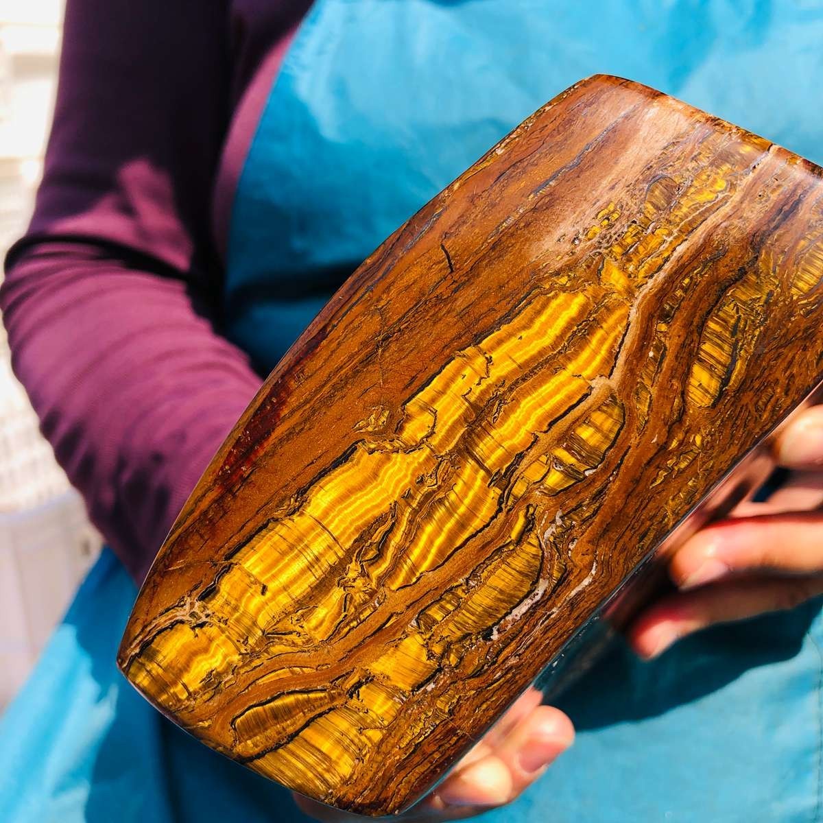 7.1 LB Natural Tiger Eye Polished Specimen Home Decor Raw Healing Stone 5343