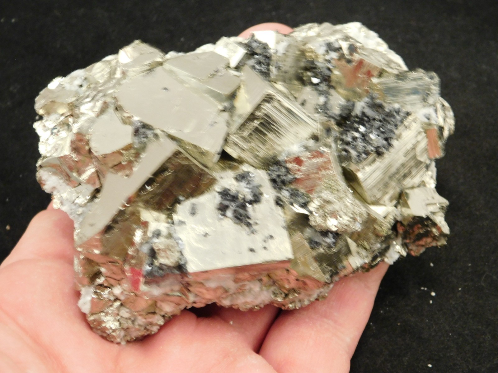 Big! PYRITE Crystal CUBE Cluster with Sphalerite Peru 468gr