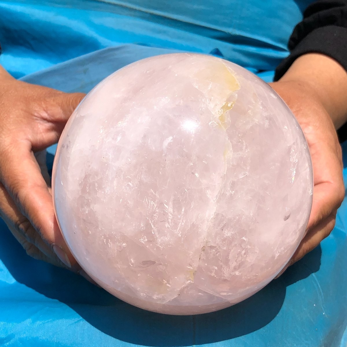 6.13 LB Natural Pink Rose Quartz Crystal Sphere Ball Healing Reiki 5082