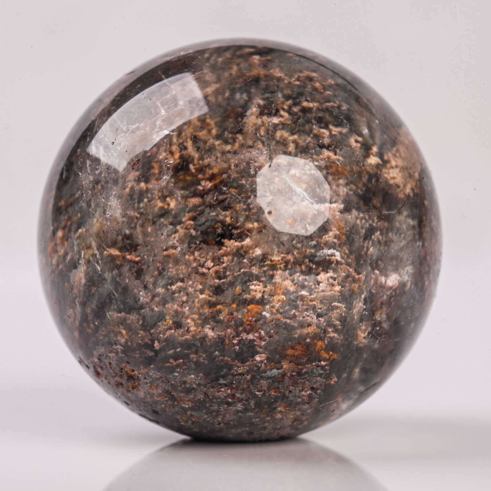 34g29mm Natural Garden/Phantom/Ghost/Lodolite Quartz Crystal Sphere Healing Ball