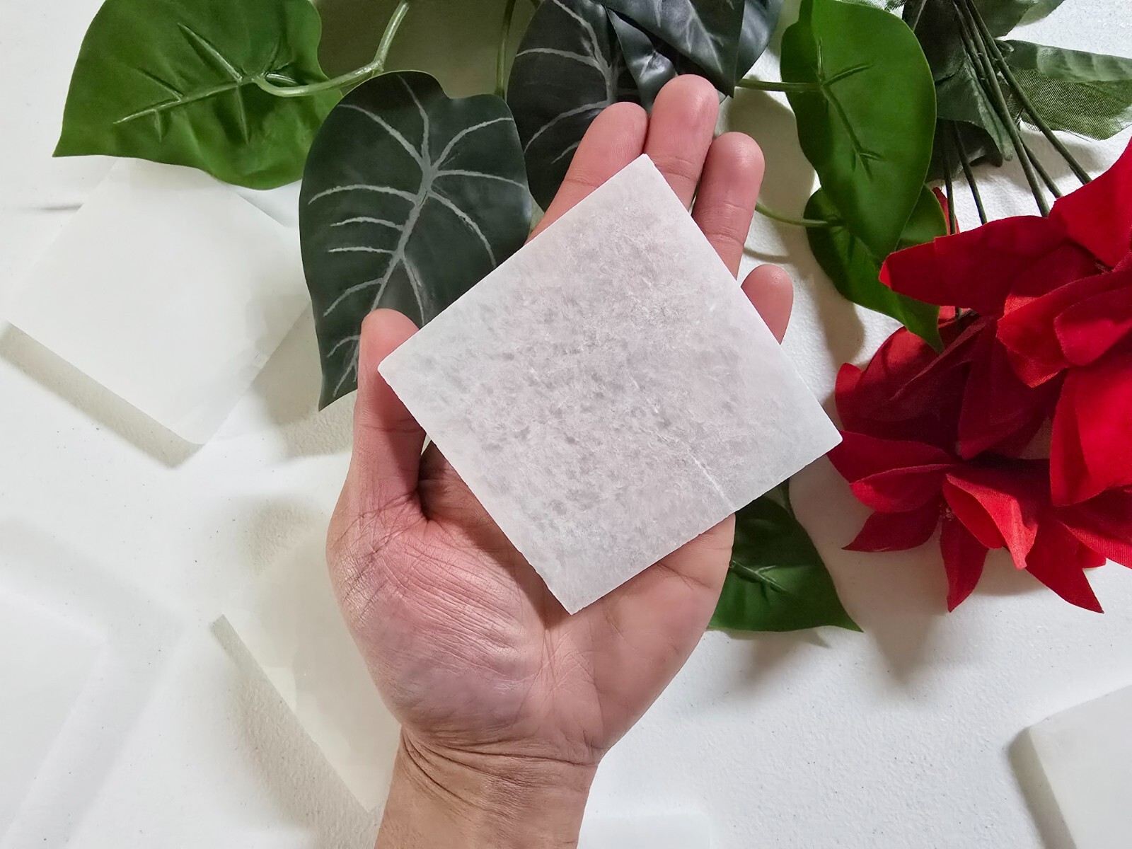 Selenite Square Charging Crystal Plate Polished Slab for Crystals Cleansing