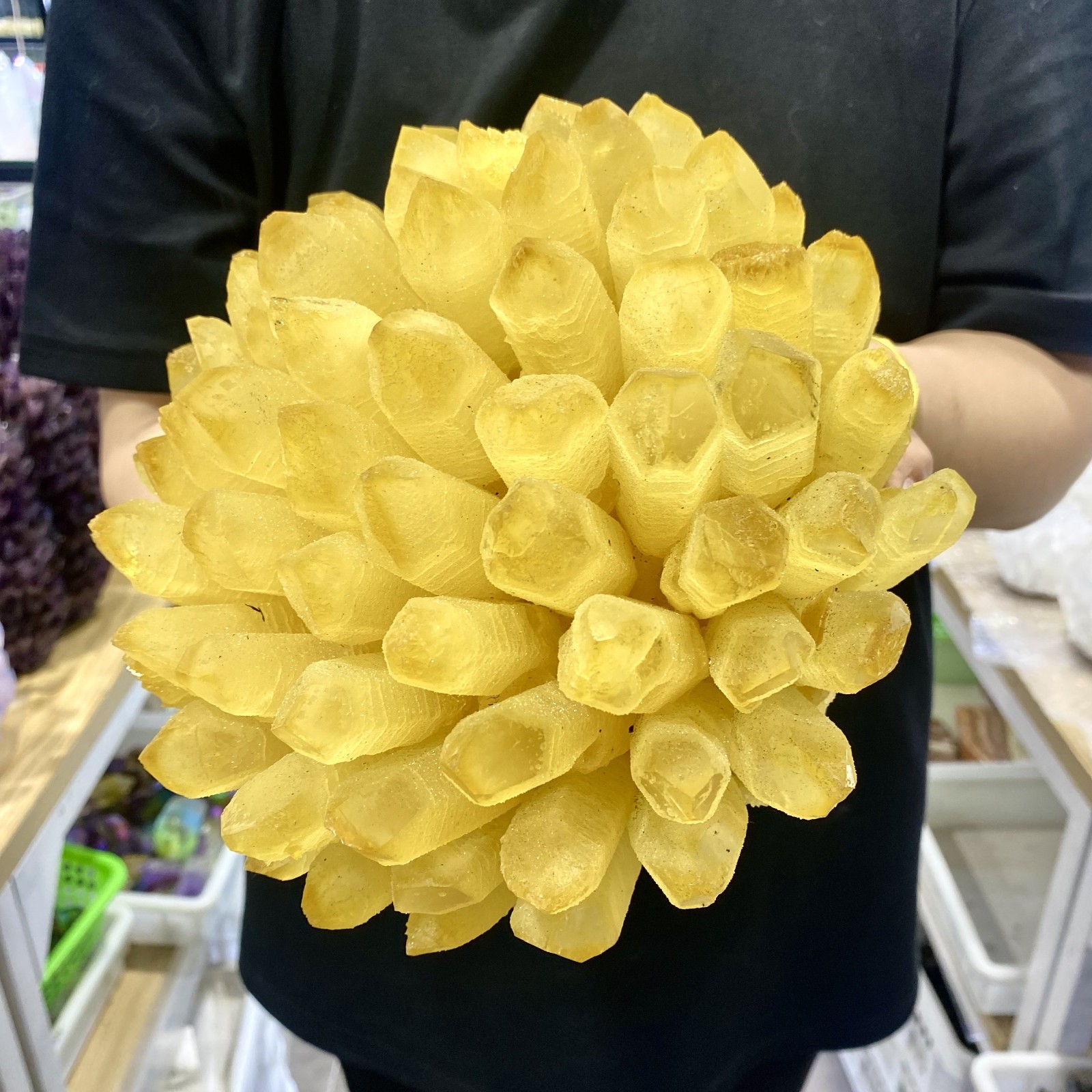 13.4LB Newly discovered yellow ghost quartz cluster mineral sample-