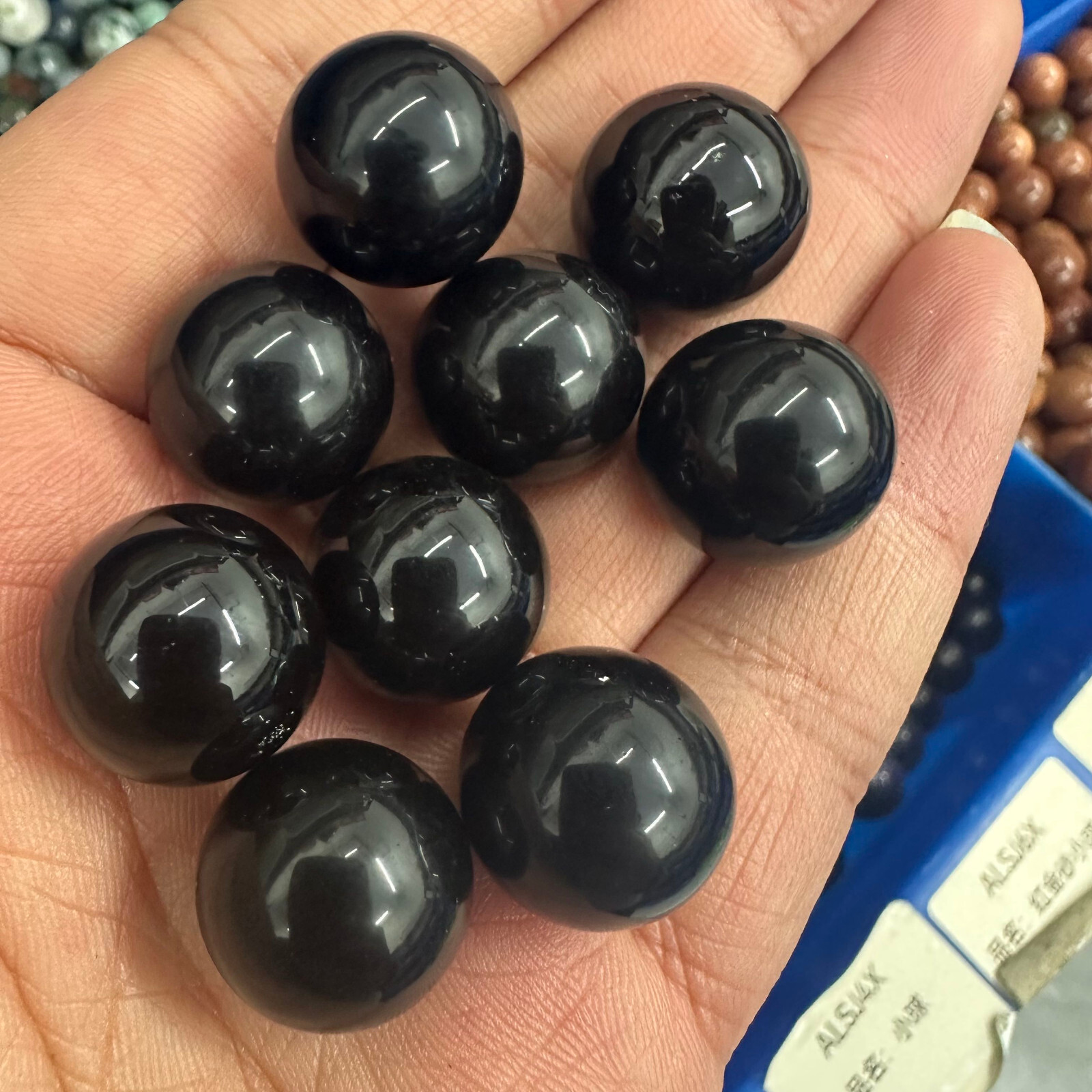 10PC Wholesale Natural Obsidian Ball Quartz Crystal Sphere Energy Healing Stone