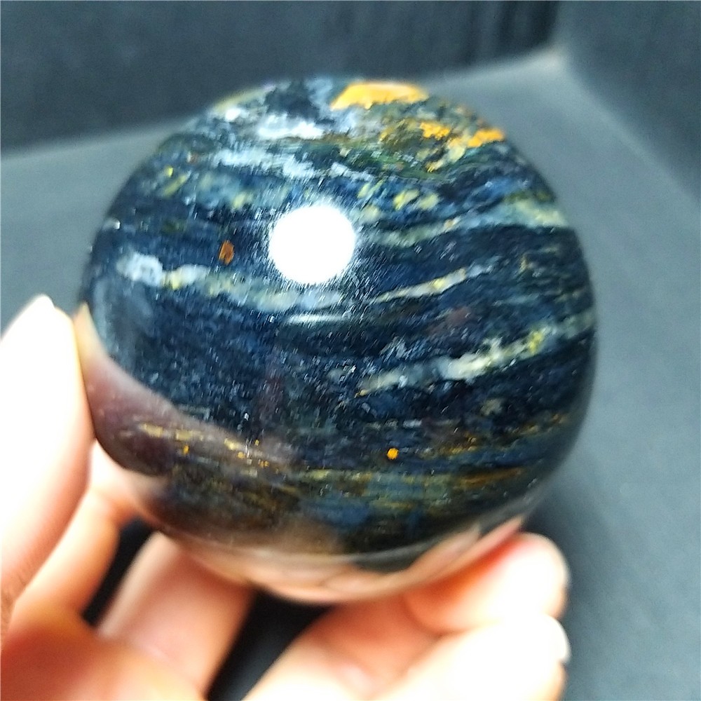 RARE 355G Natural Namibia ” Pietersite” Gemstone Sphere Ball Healing a457