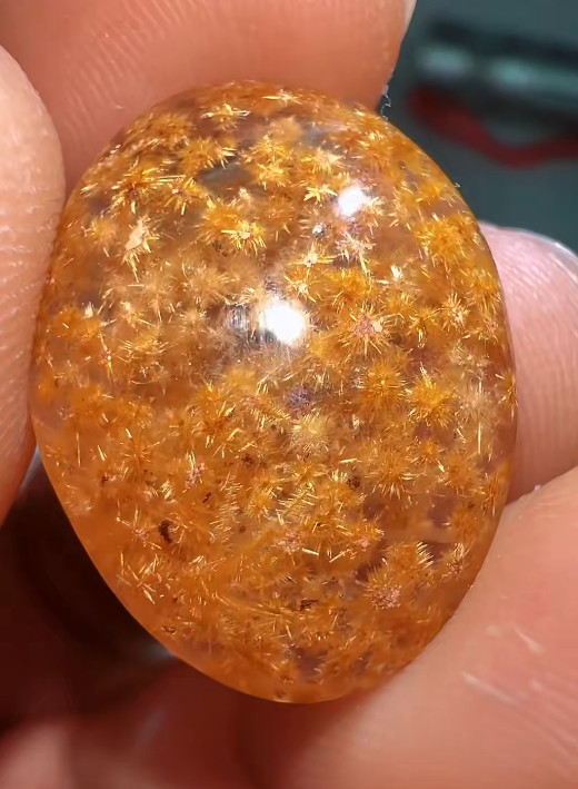 20*15*7mm Natural Sunflower rutilated quartz Specimens Reiki pendant