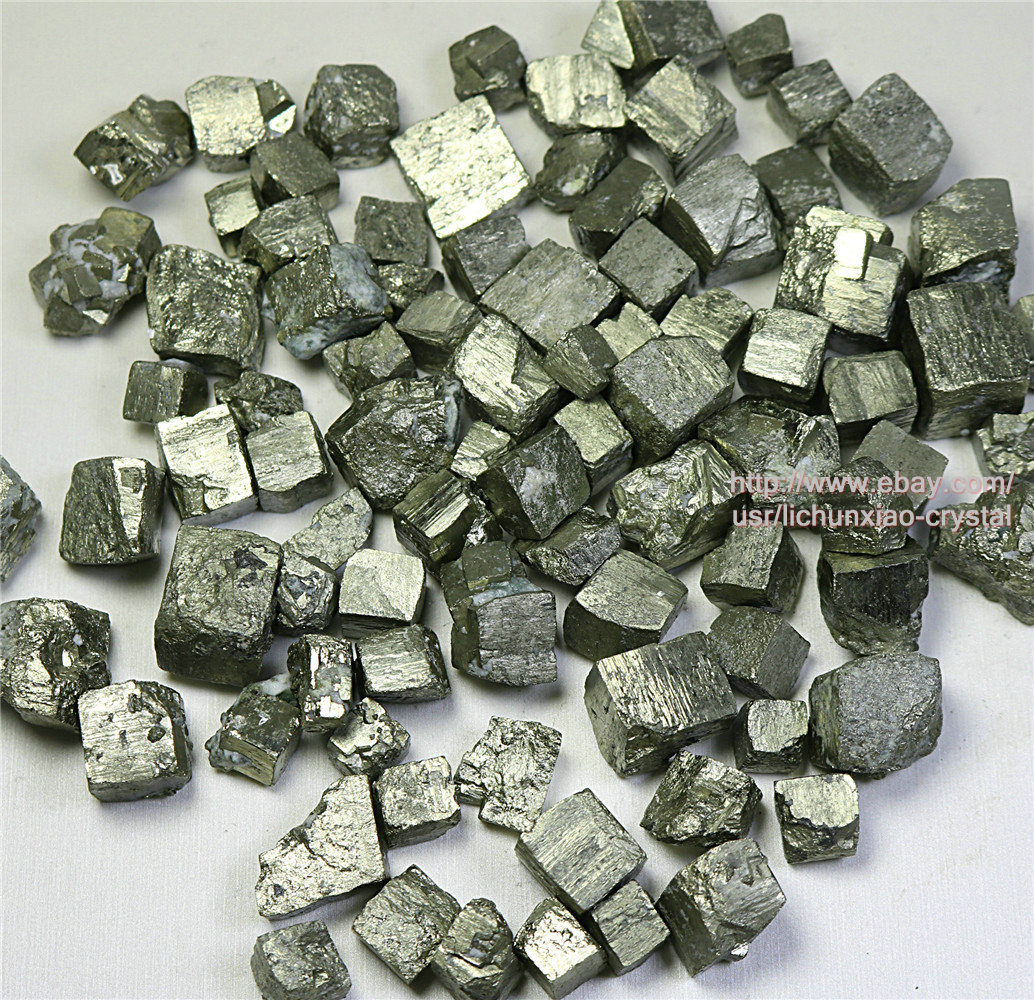100g Wholesale Beautiful Golden Iron Pyrite Cubic Crystal gem Mineral Specimen