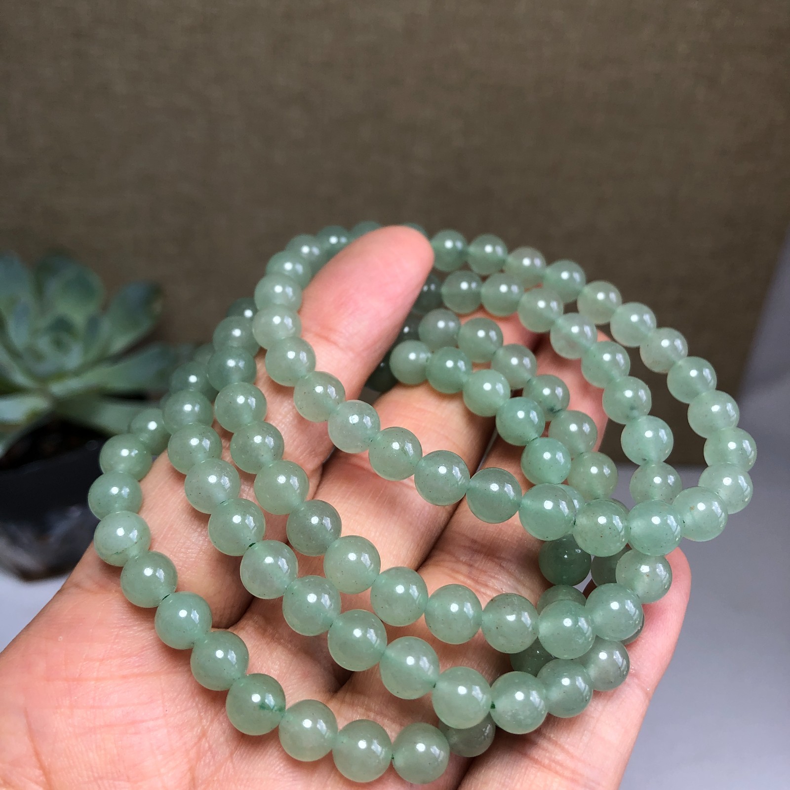 5Pcs Wholesal Natural AVENTURINE Agate Stone bracelets Crystal ball sphere 6mm