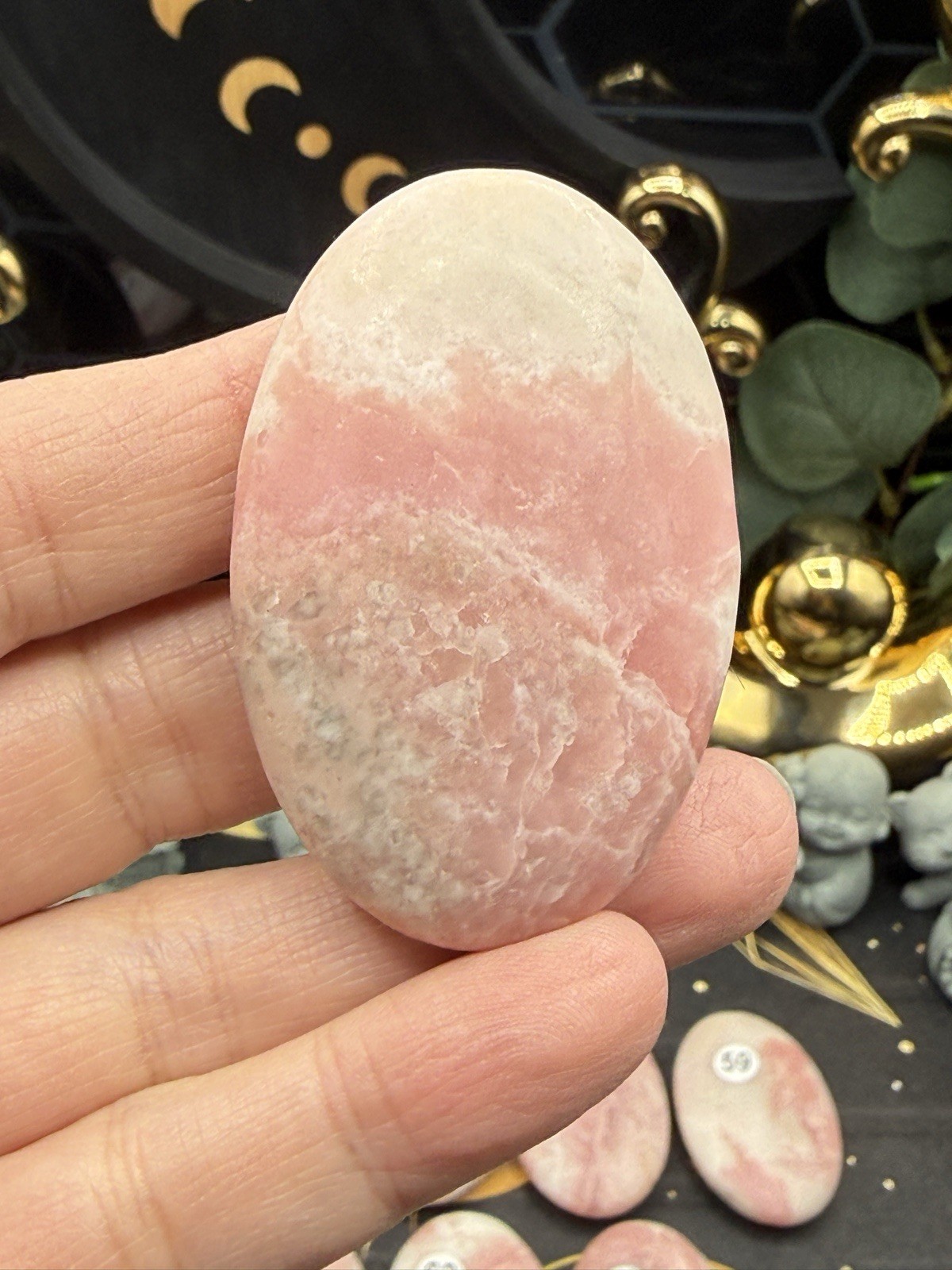 Natural Pink Opal Smooth raw finish Palmstones pocket stone Free shipping