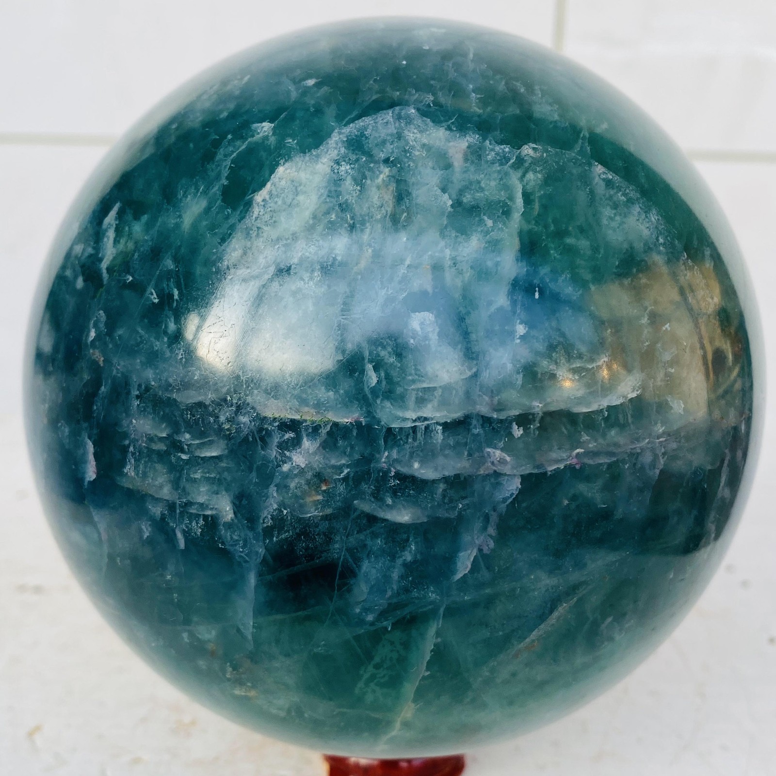Natural Green Fluorite ball quartz crystal Sphere Reiki energy healing 2800g