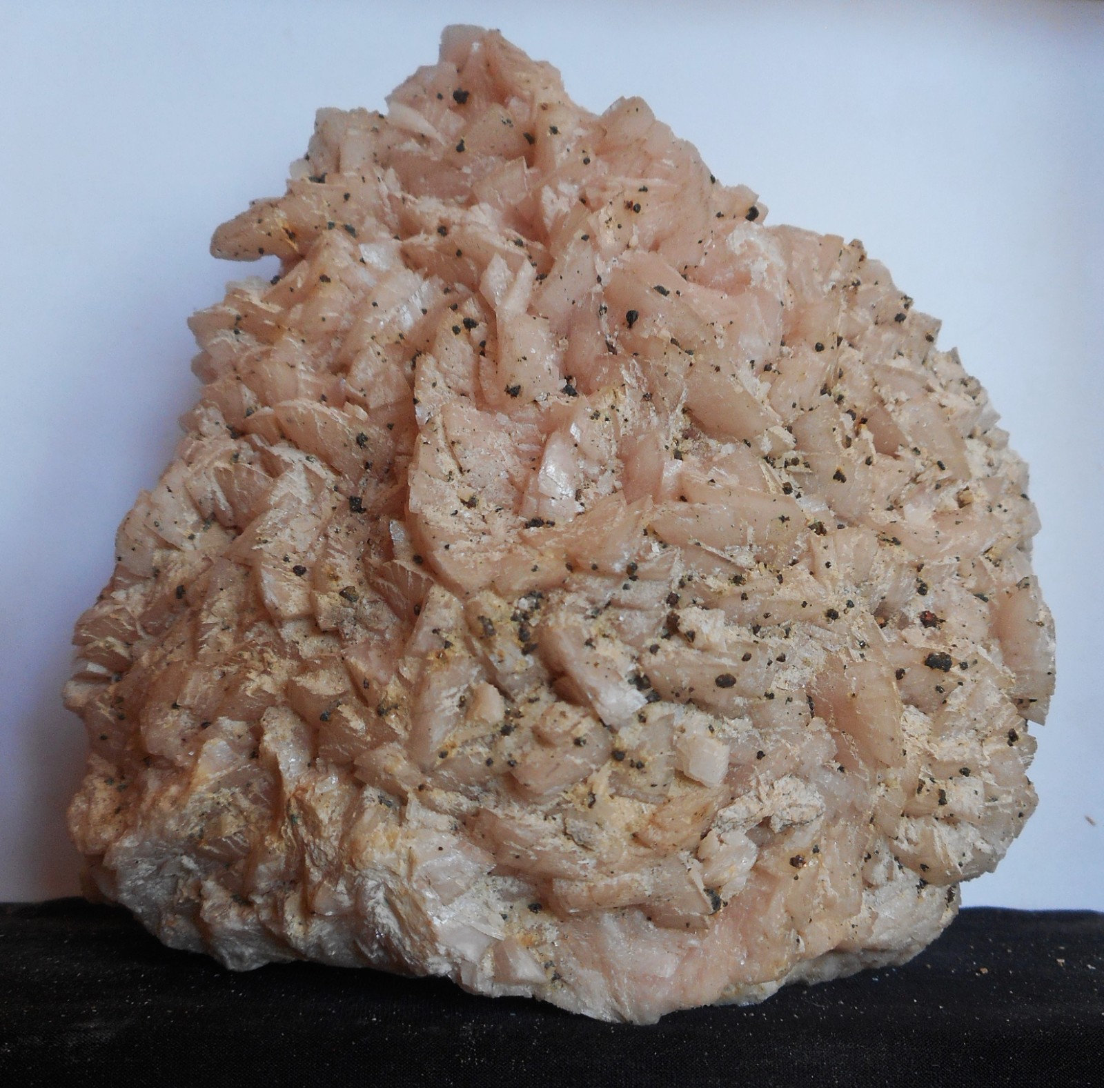Pink Dolomite Crystals with Iron Pyrite on Matrix. Specimen 4.0″ . 1.78 Pounds