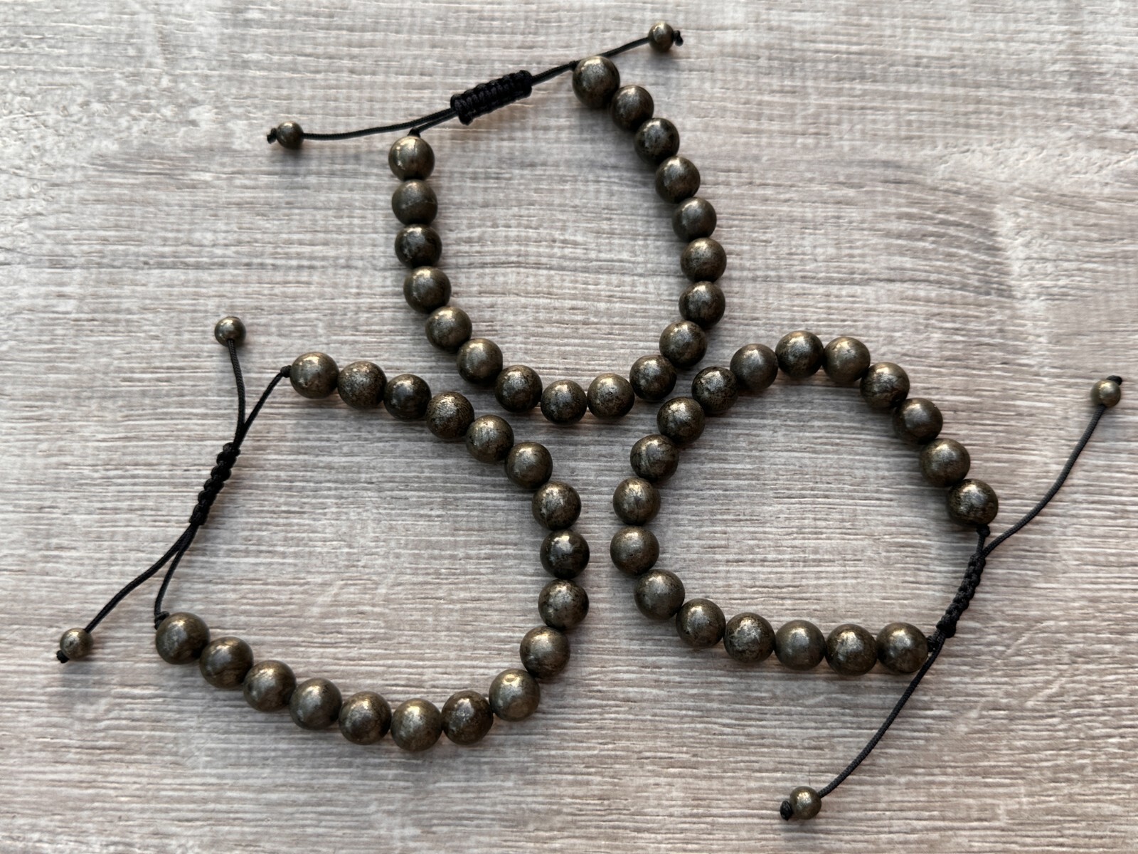 Grade A++ Pyrite Crystal Adjustable Bead Bracelet 10mm, Genuine Pyrite Bracelet