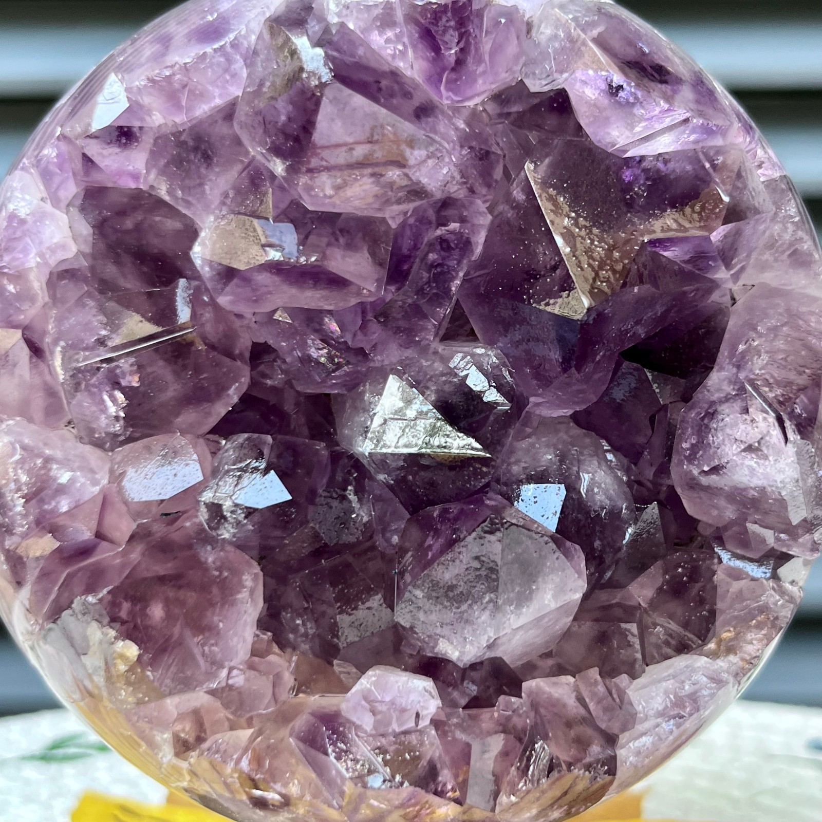 4.2 lb Amethyst Geode Crystal Sphere Natural Druzy Ball Agate Display Art Decor