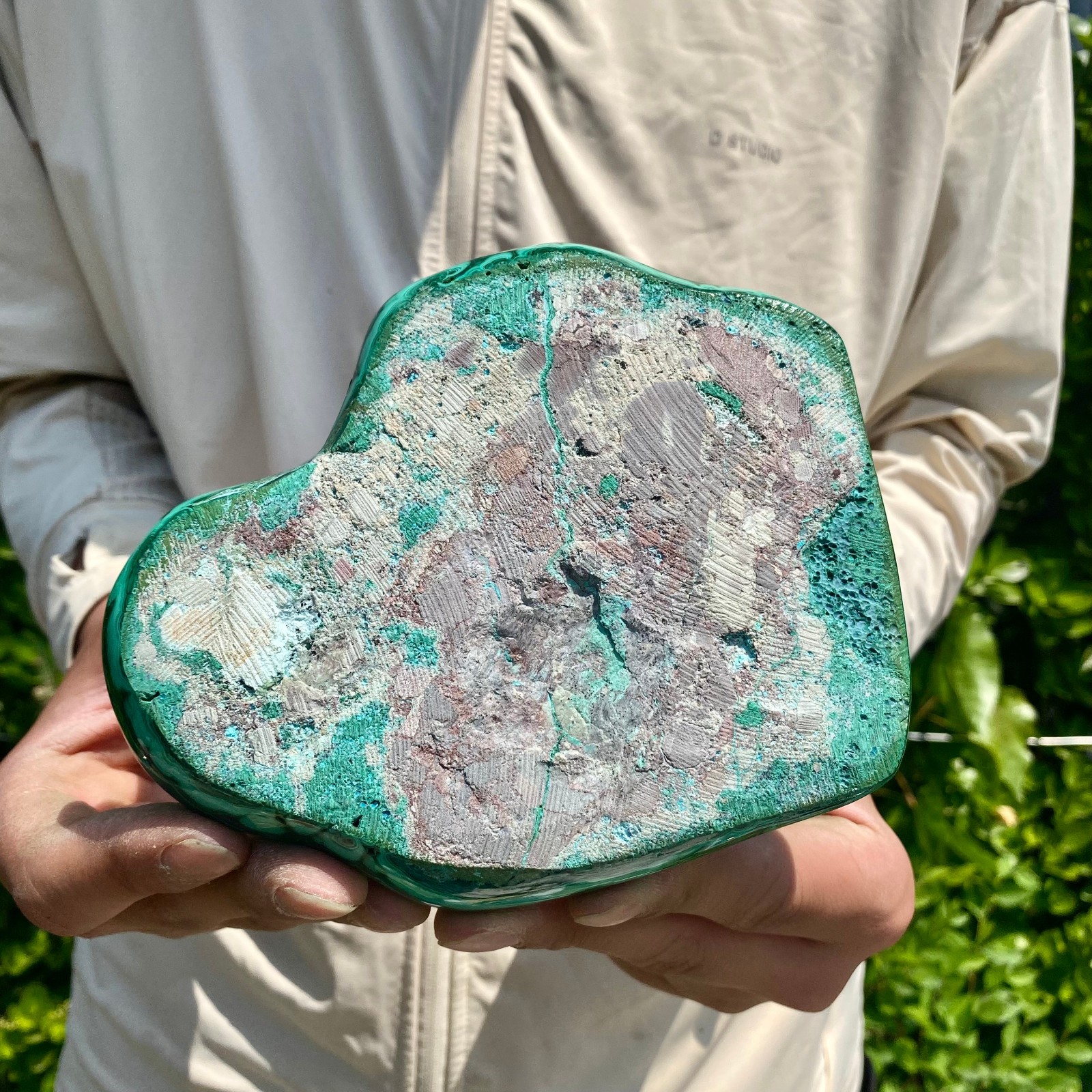3.08LB Natural glossy Malachite transparent cluster rough mineral sample