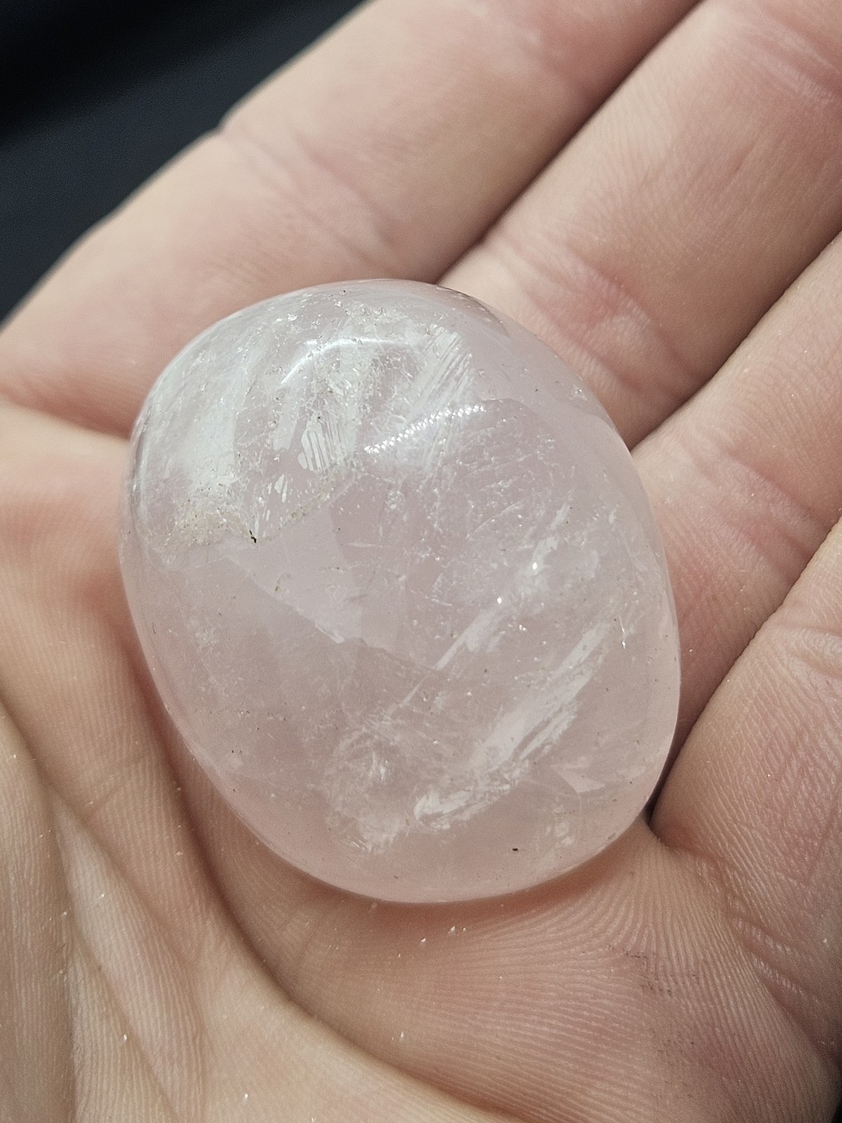 Genuine Madagascar Rose Quartz – Smooth Tumbled Worry Stone – Love & Calm