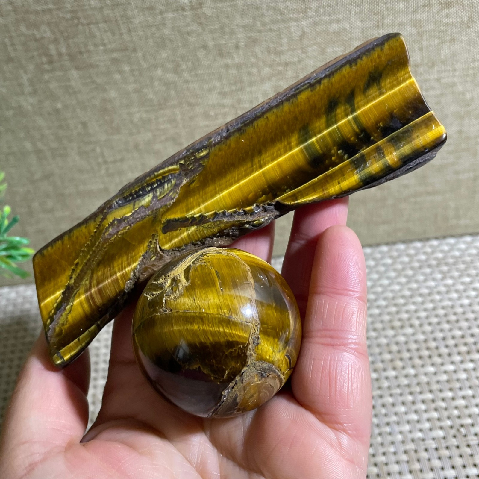 2pcs 194g tiger’s-eye Rough Raw Stone Rock Specimen Reiki healing
