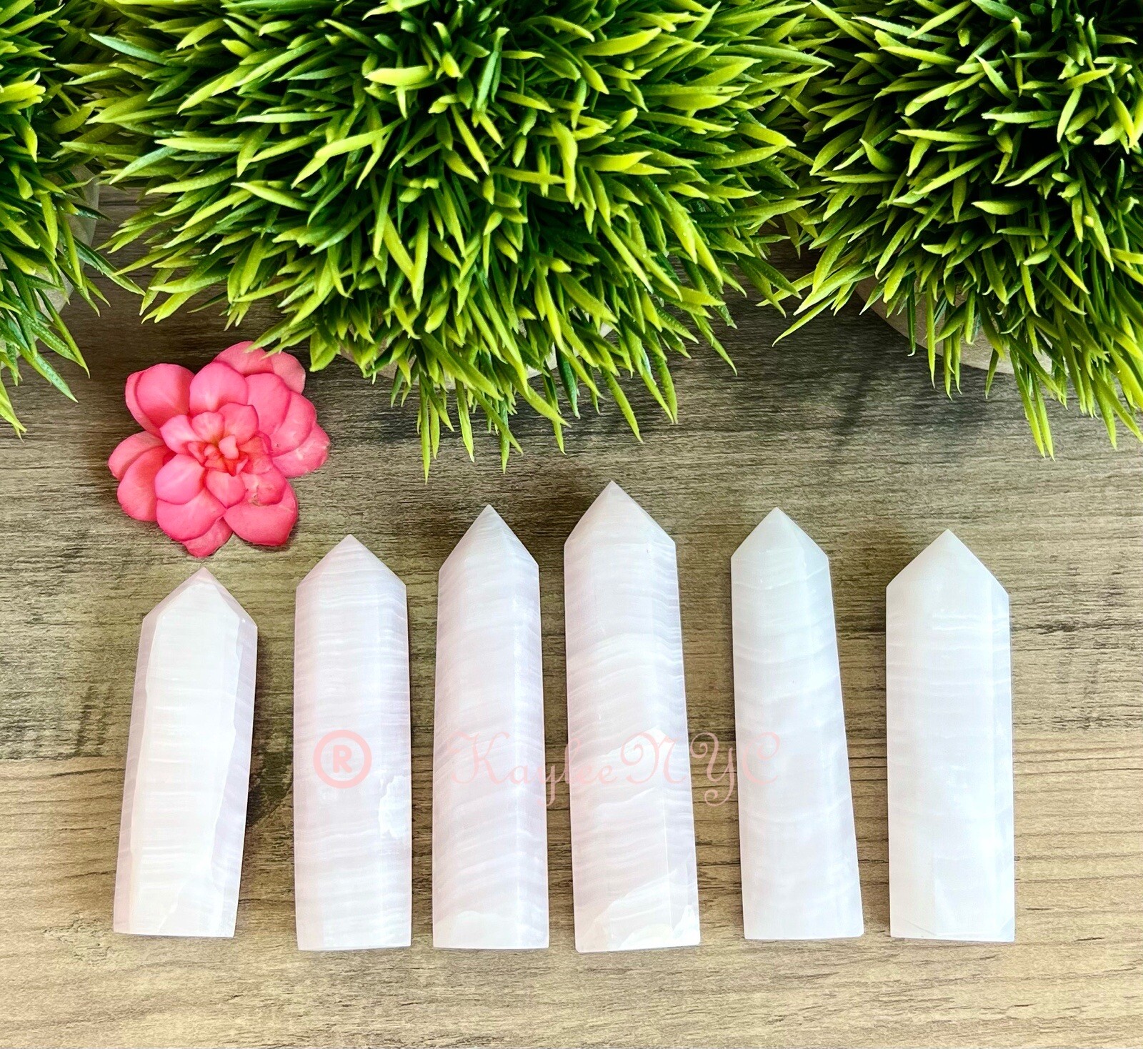 Wholesale Lot 1 Lb Natural Mangano Calcite Obelisk Tower Point Crystal Energy