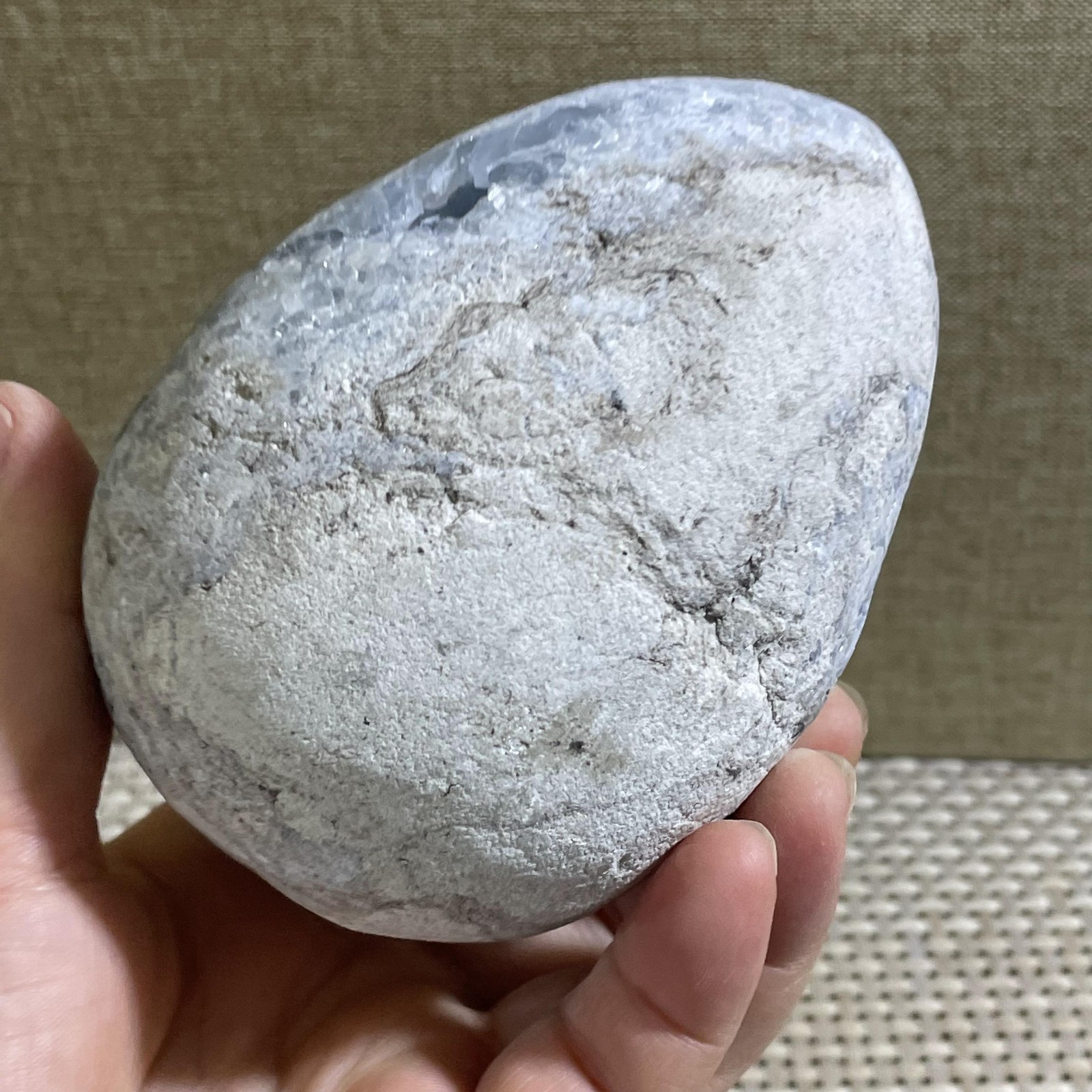 820g Celestite Crystal Natural Sky Blue Geode Cluster – Rough Stone Crystal