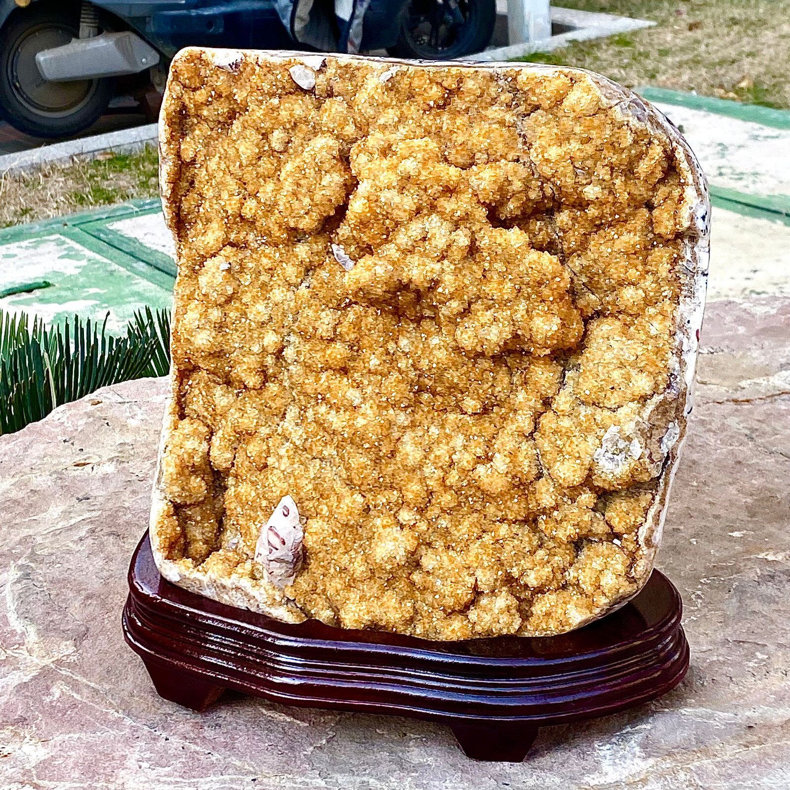 28.46LB Beautiful natural yellow crystal cave entrance large restoration