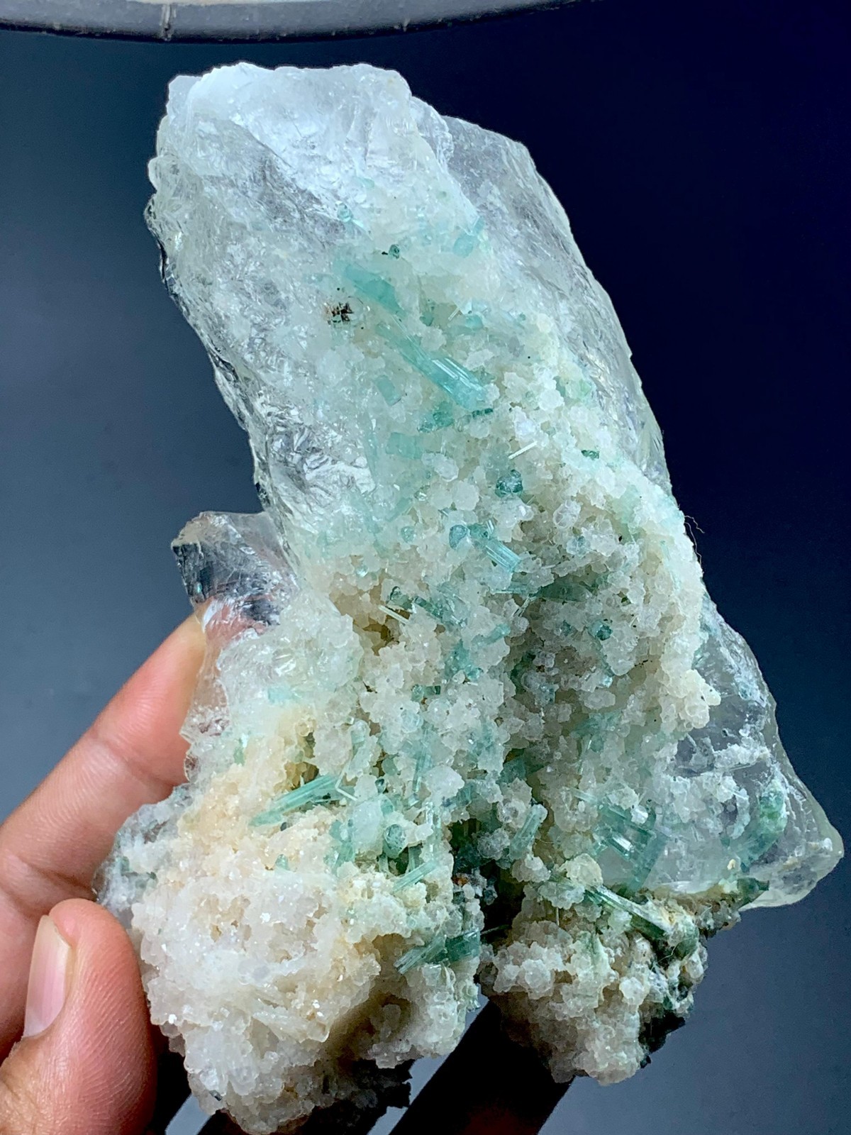 379gram Tourmaline Crystals With Quartz From Afghanistan. (124x94x34mm)