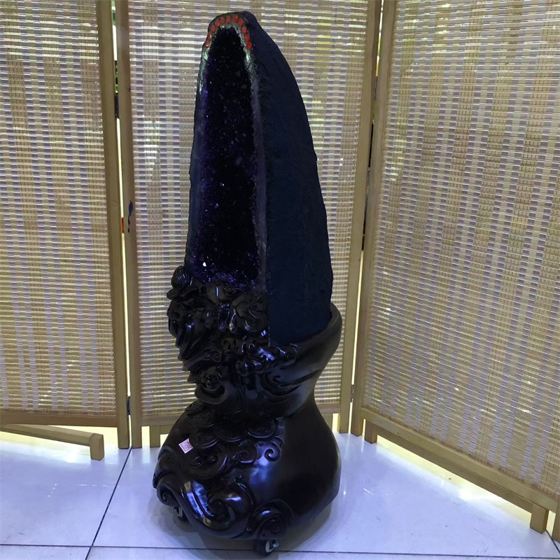 109.5LB Top Natural Amethyst Cave Quartz Crystal Specimen Reiki Healing +STAND